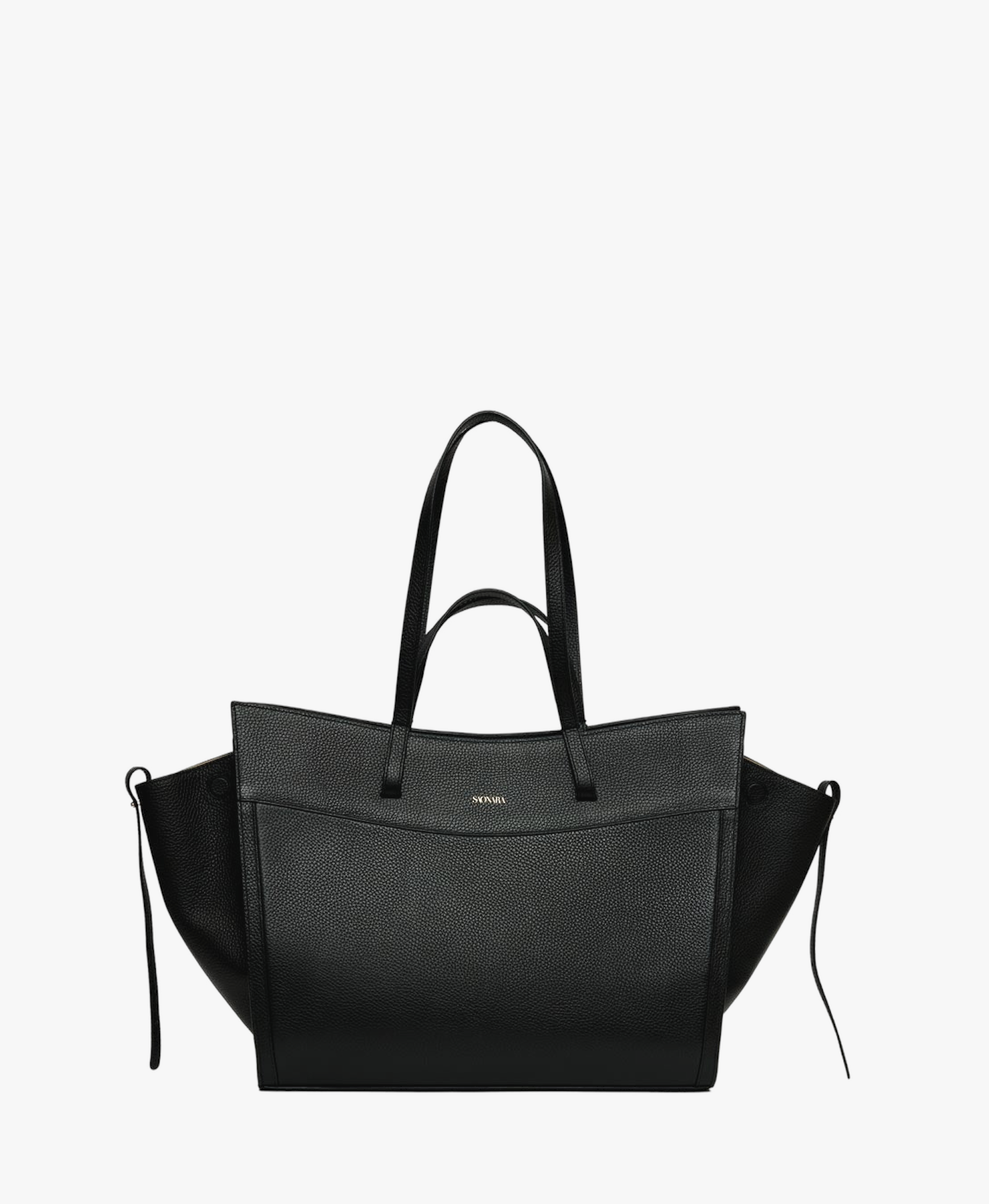 Shopping Bag Black Leather made by Saonara