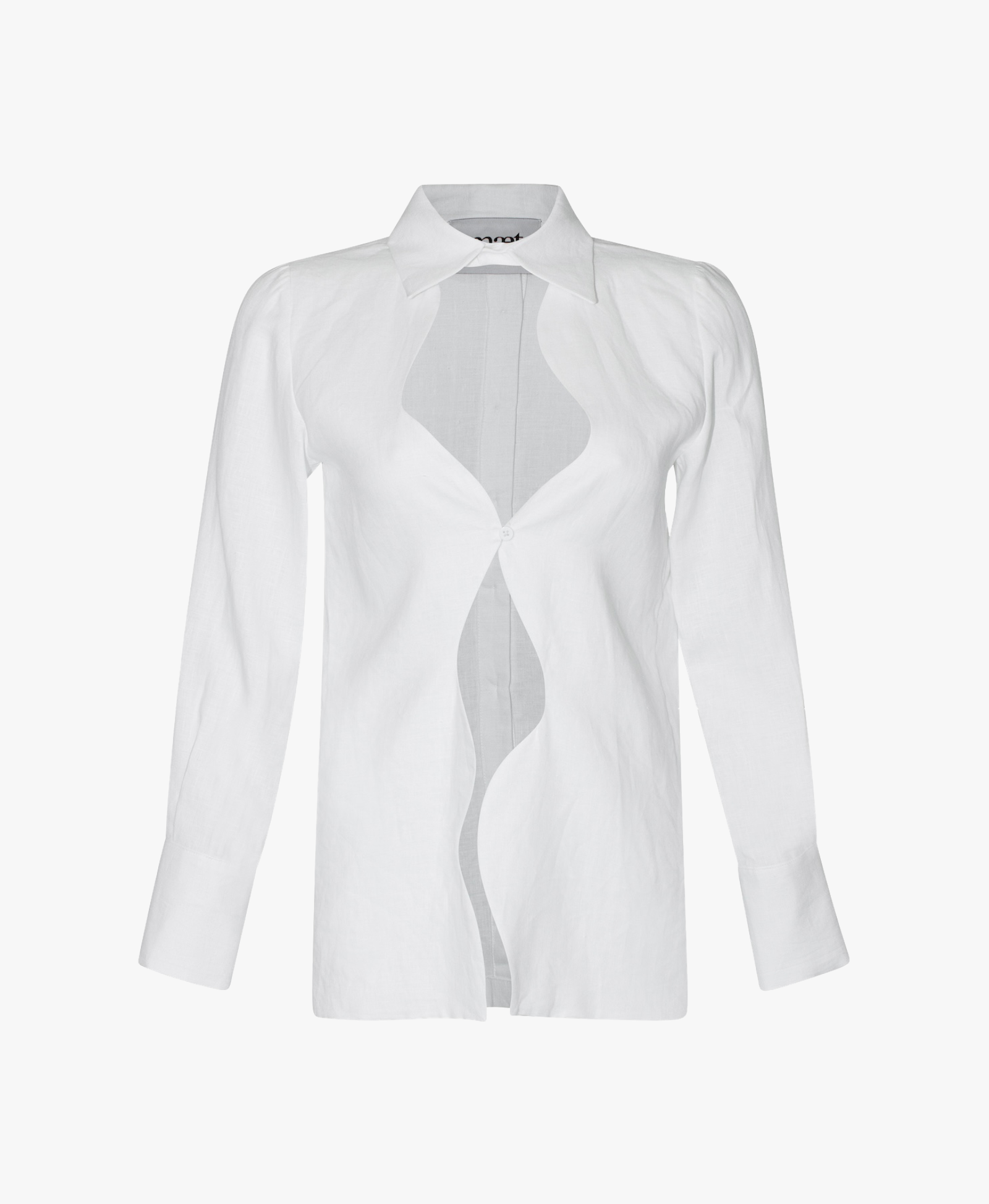 KATNISS White Linen Wavy Collared Shirt made by MAET