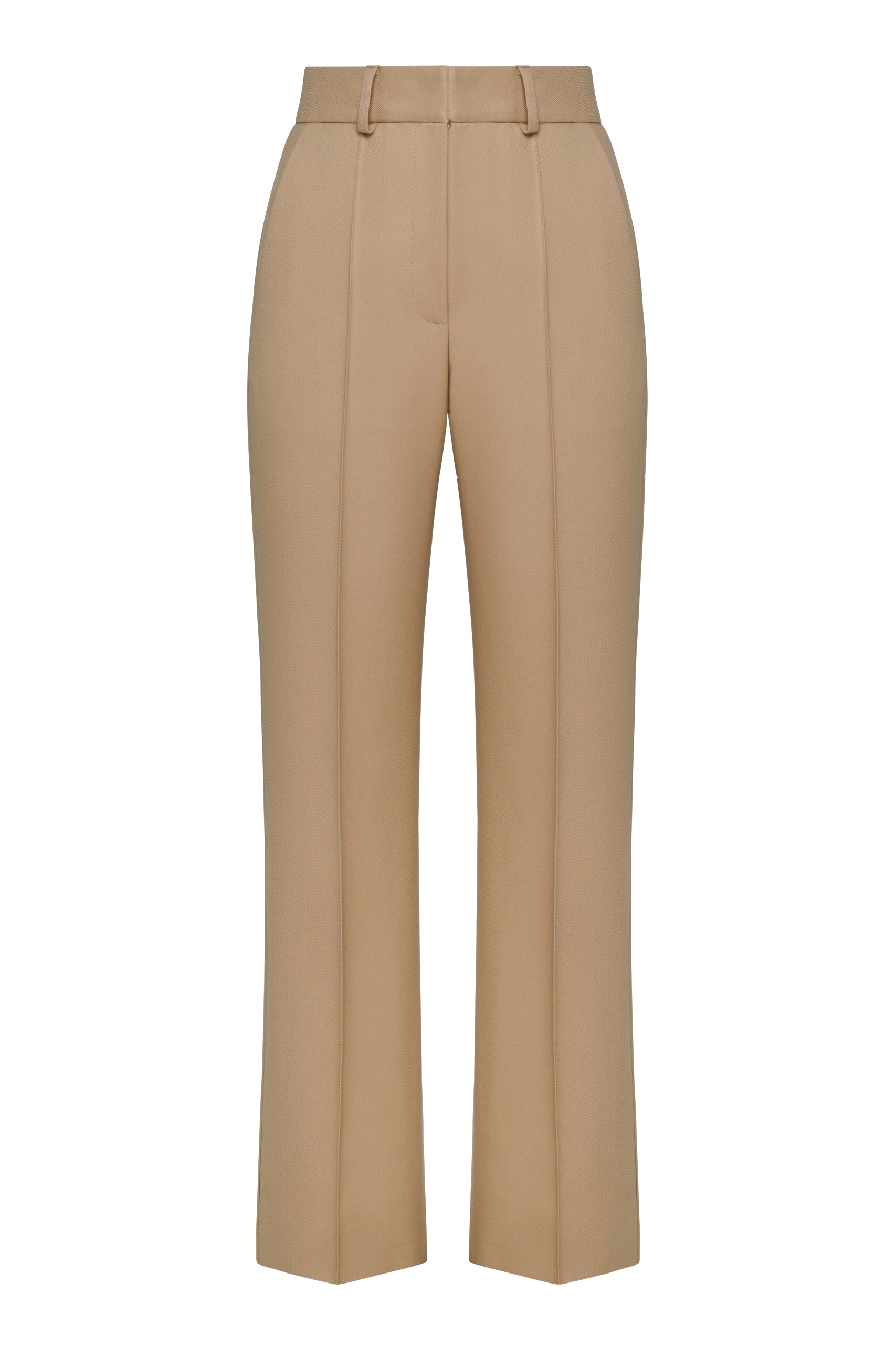 Shop Maria Kokhia Classic Straight Leg Trousers In Beige