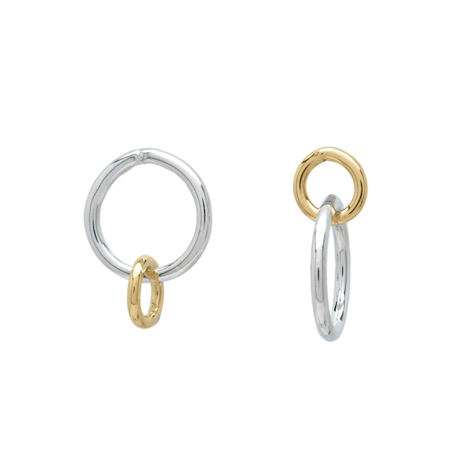ALI GRACE JEWELRY MISMATCHED GOLD & STERLING HOOPS