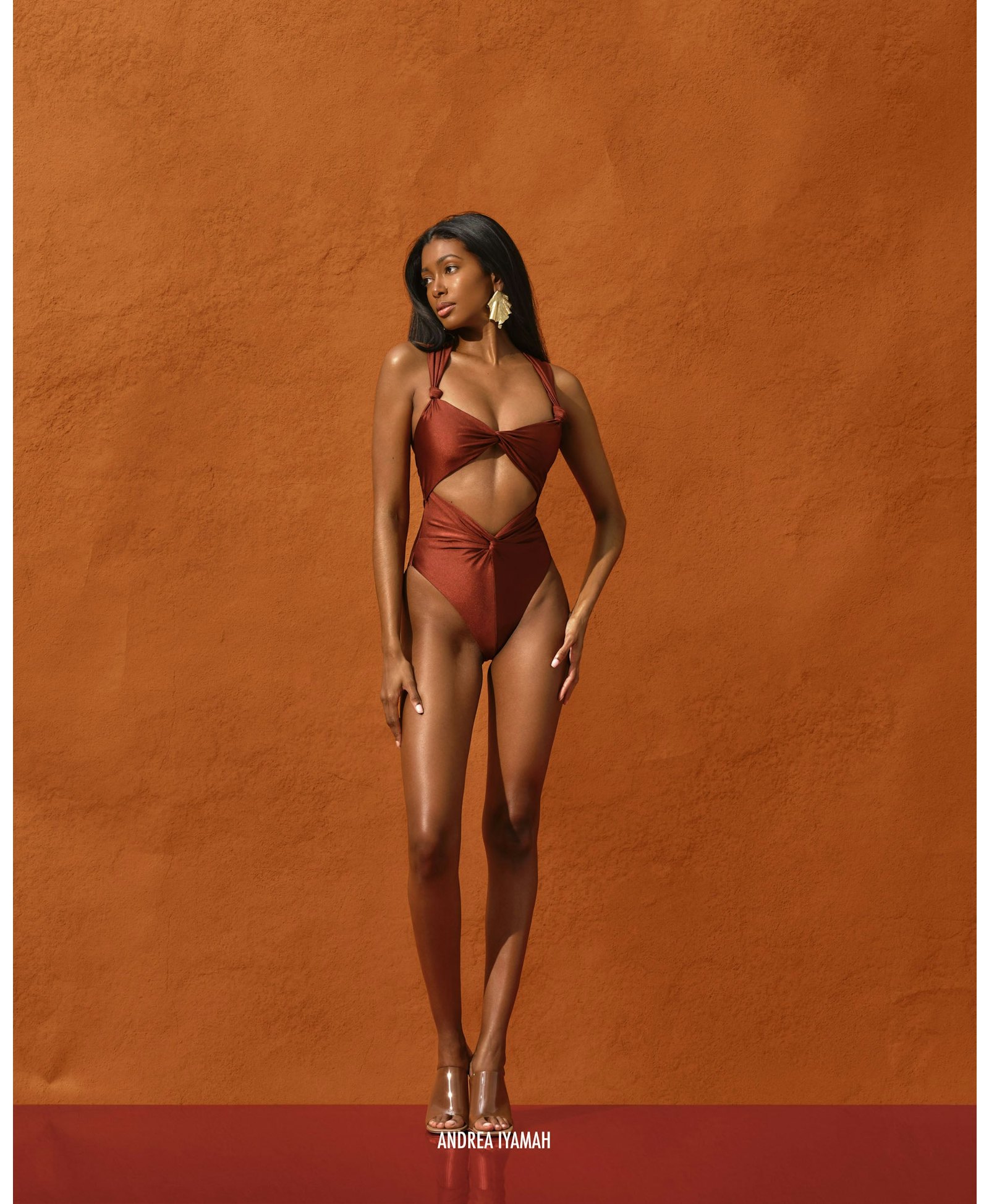 RORA ONE PIECE SWIMSUIT - CHOCOLATE made by Andrea Iyamah