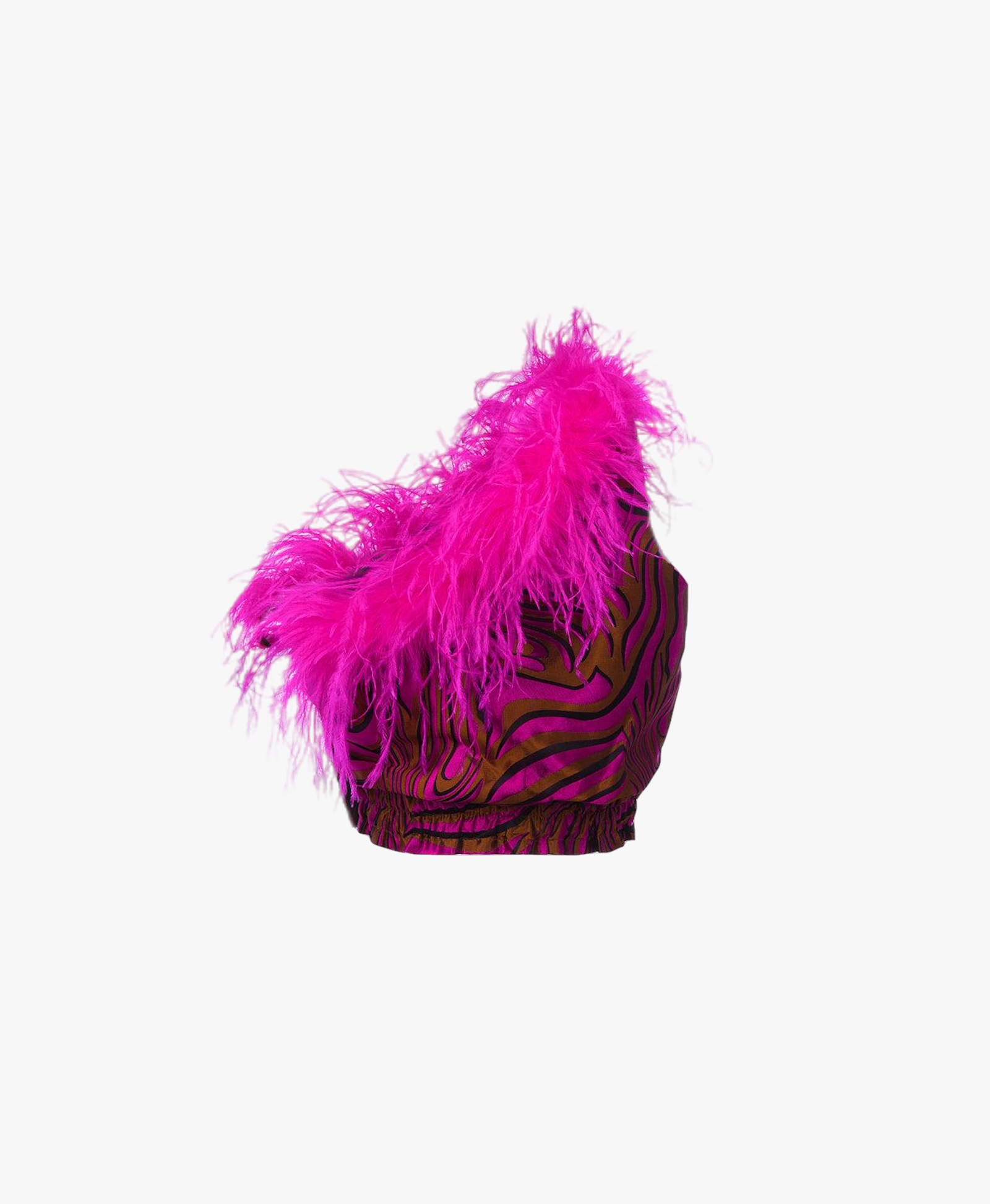 Raspberry Marilyn Top With Feathers Details made by ANDREEVA