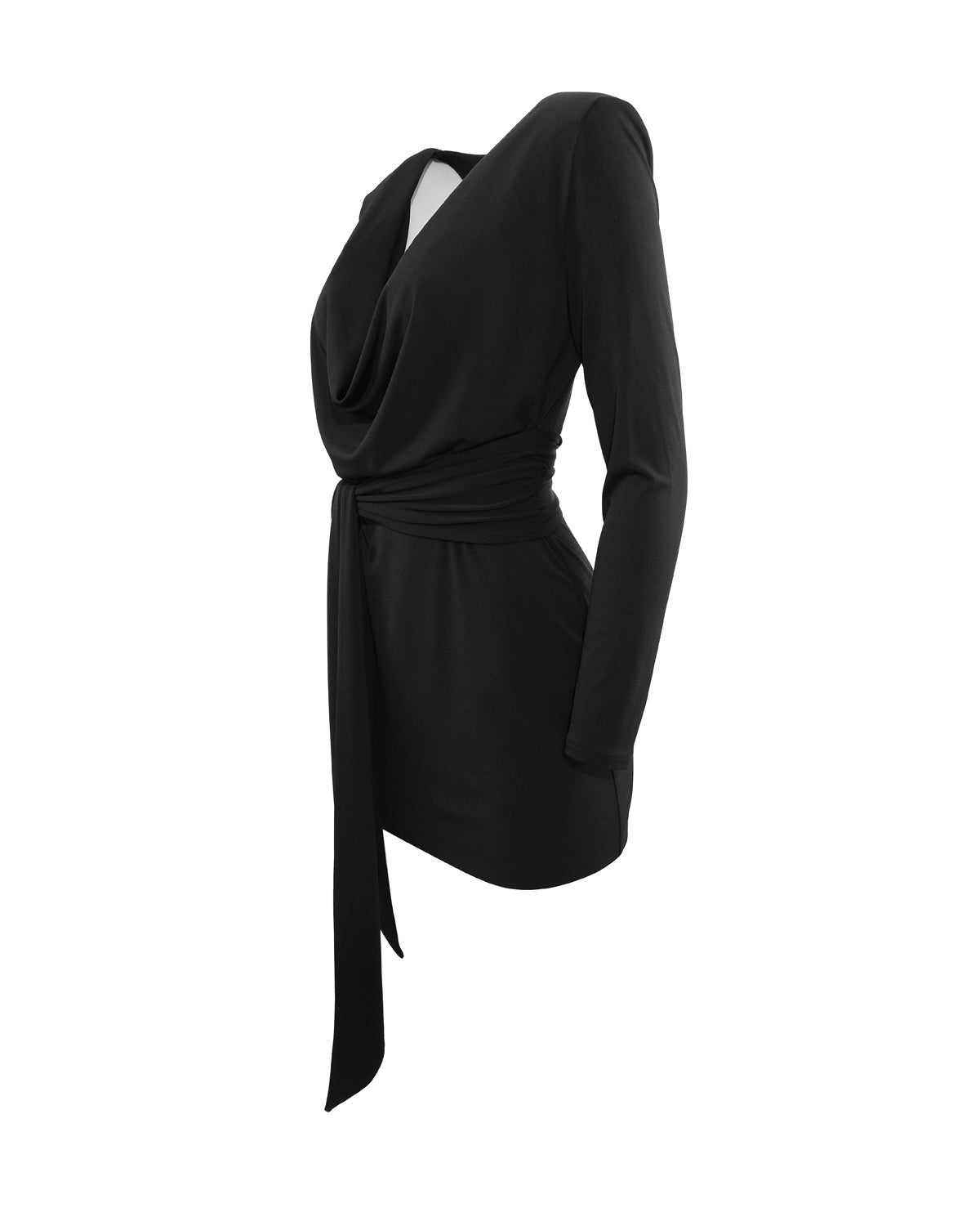 Shop Theo The Label Kallisto Draped Front Dress In Black
