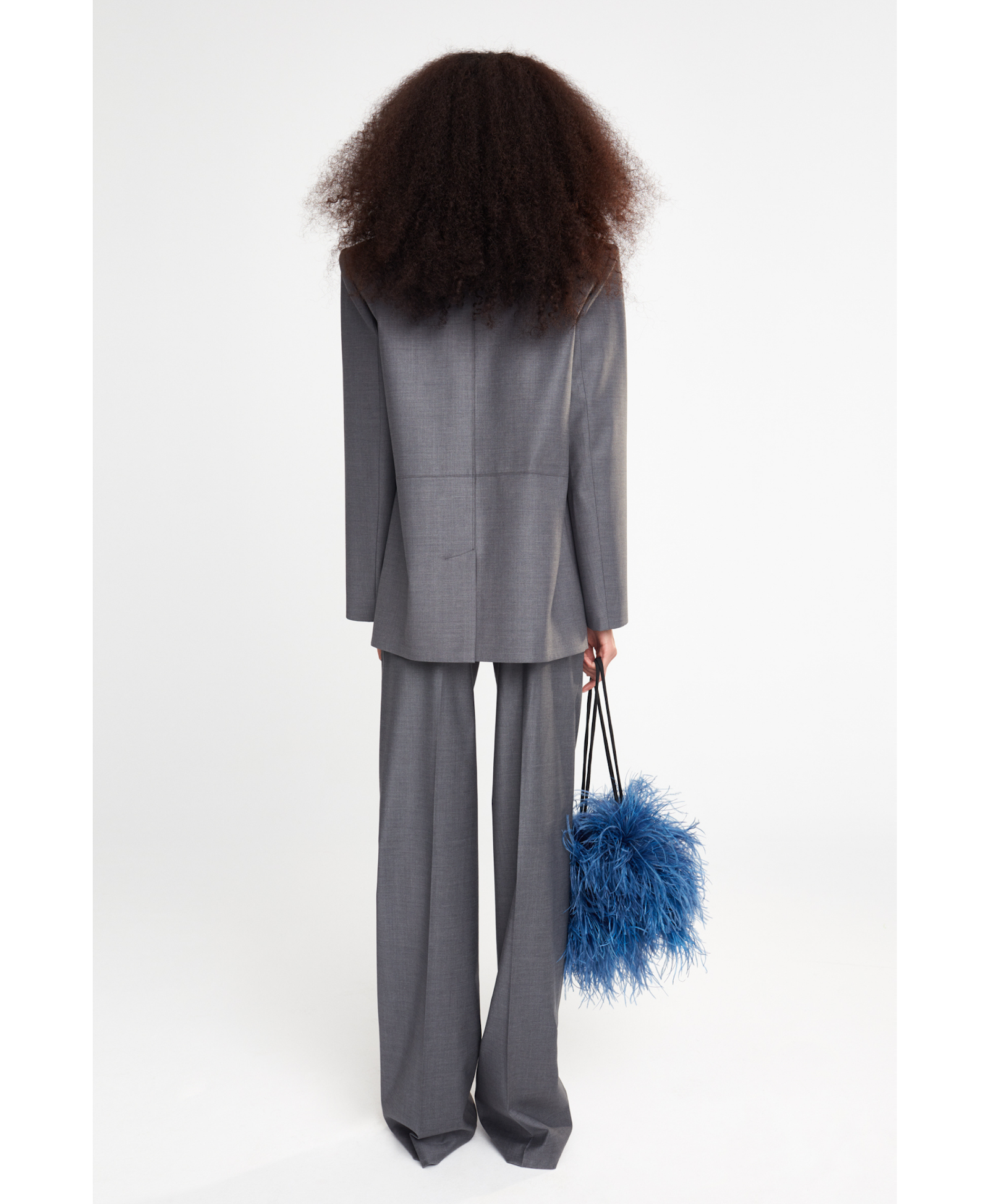 LANA - LOW WAIST WOOL TROUSERS in Grey made by ILA