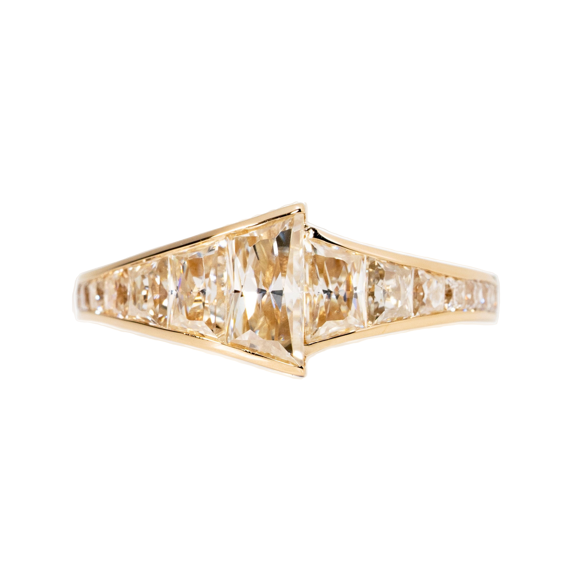 Leblanc The Yellow Radiant Trapezoid Ring In Gold