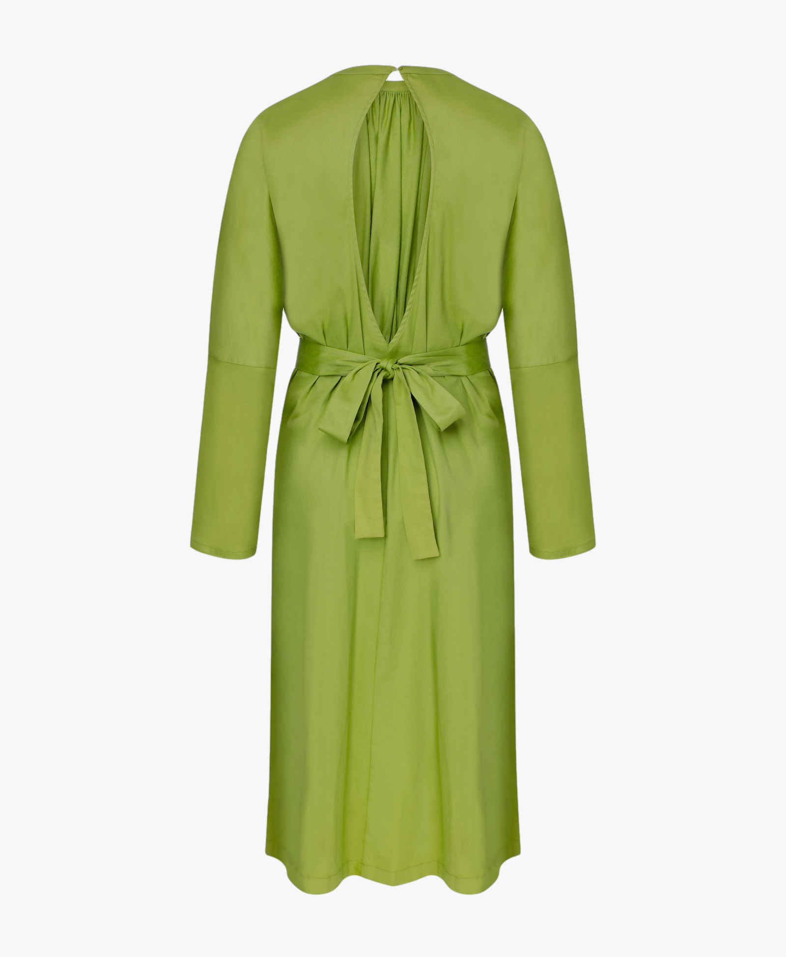 Martha Open Back Cotton Dress in Green made by Nazli Ceren