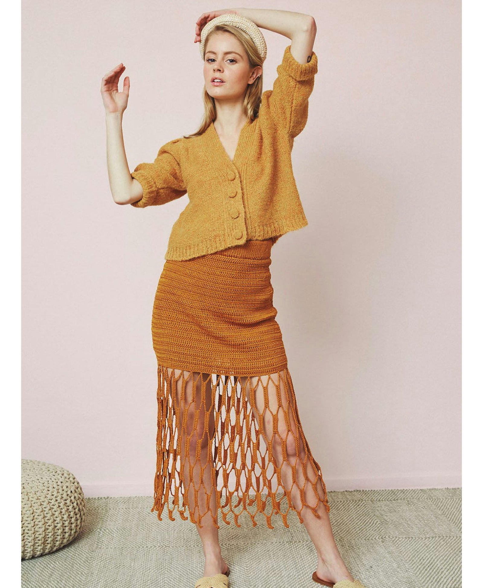 JORDAN cardigan in Orange made by AYNI