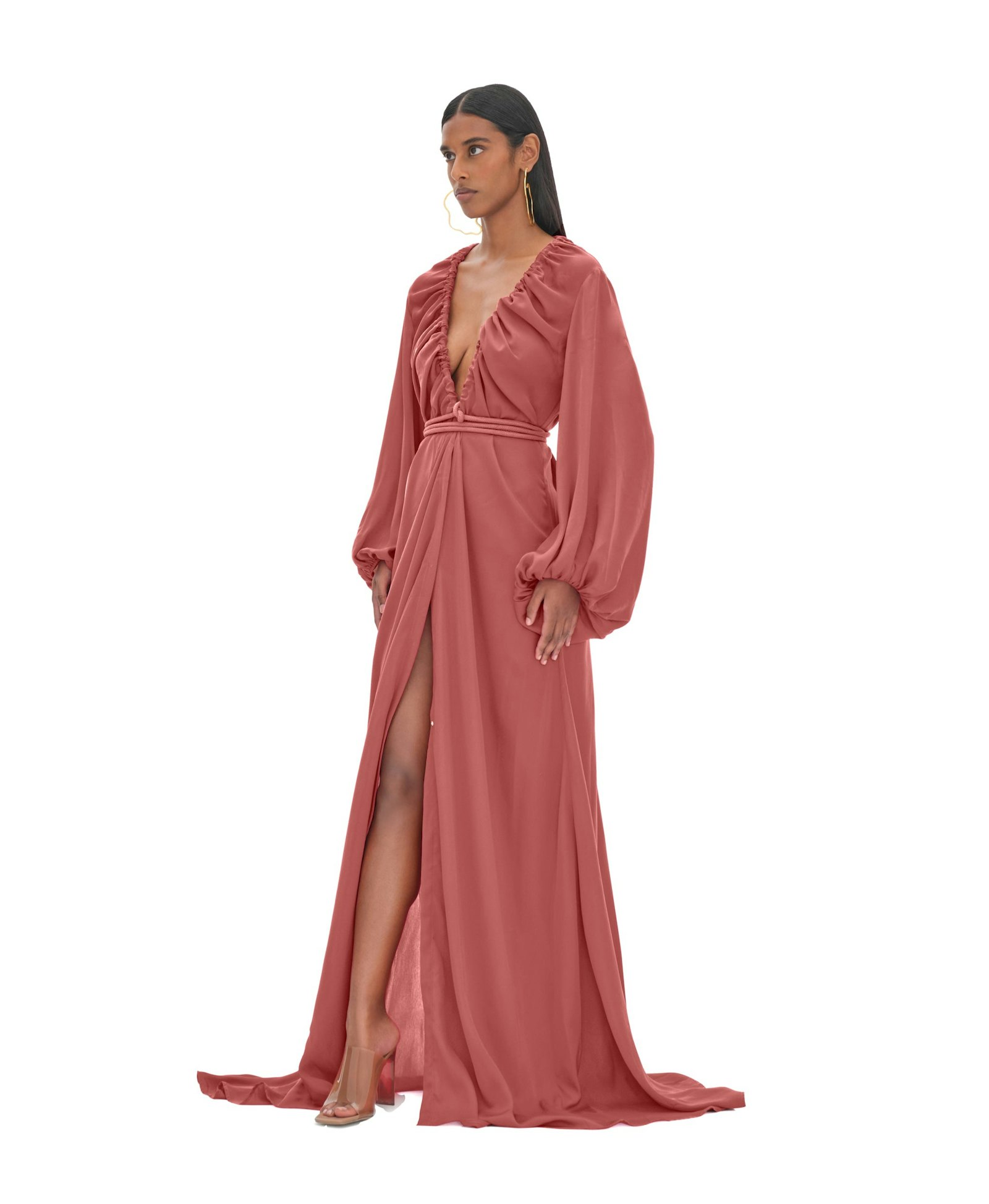 NEEMA DUSTY APRICOT ROBE made by Andrea Iyamah