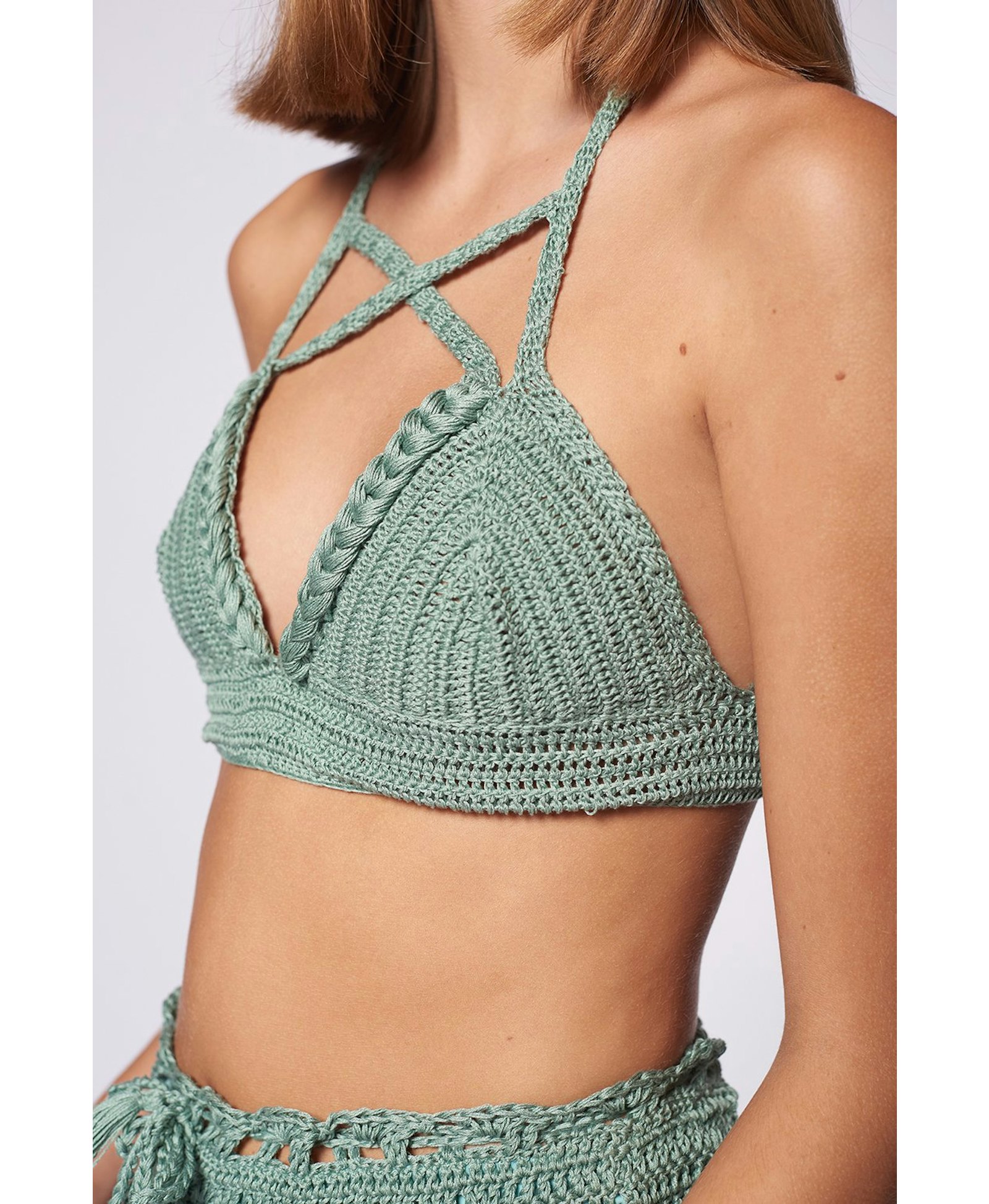 CHAZCA bikini top in Grey made by AYNI