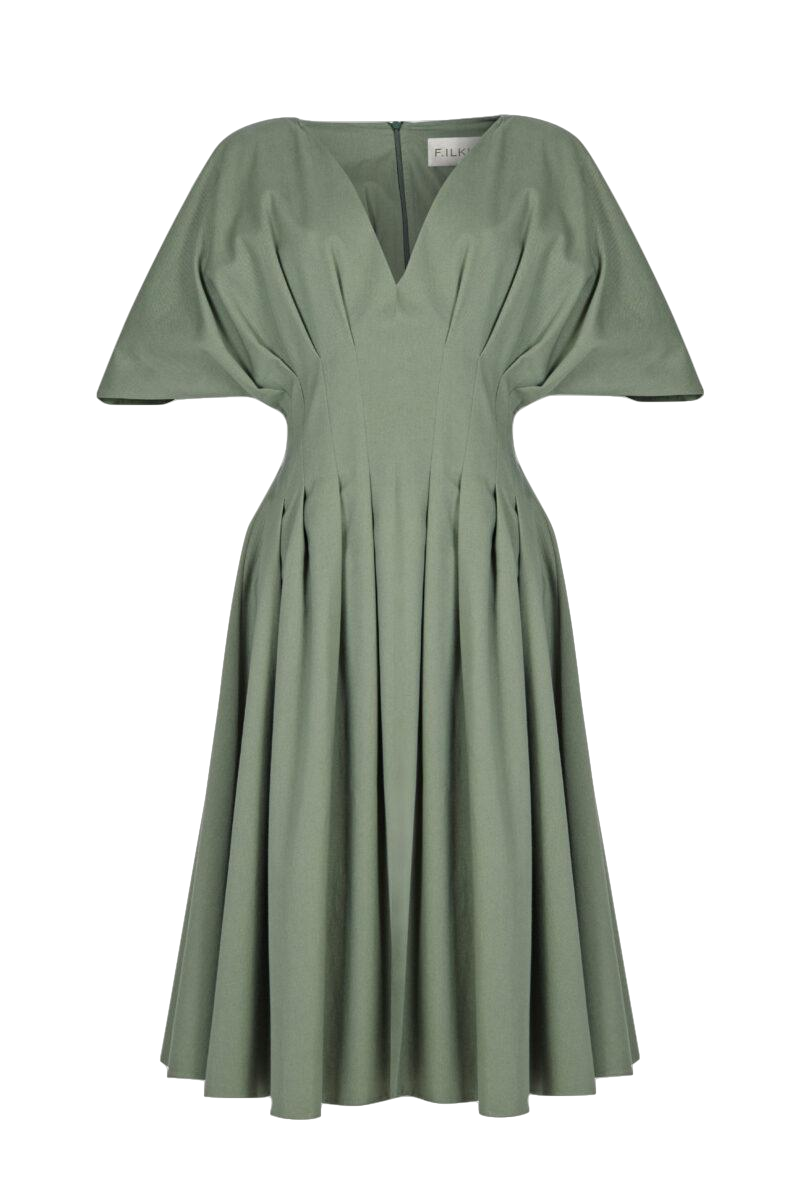 F.ilkk Green Dart Dress