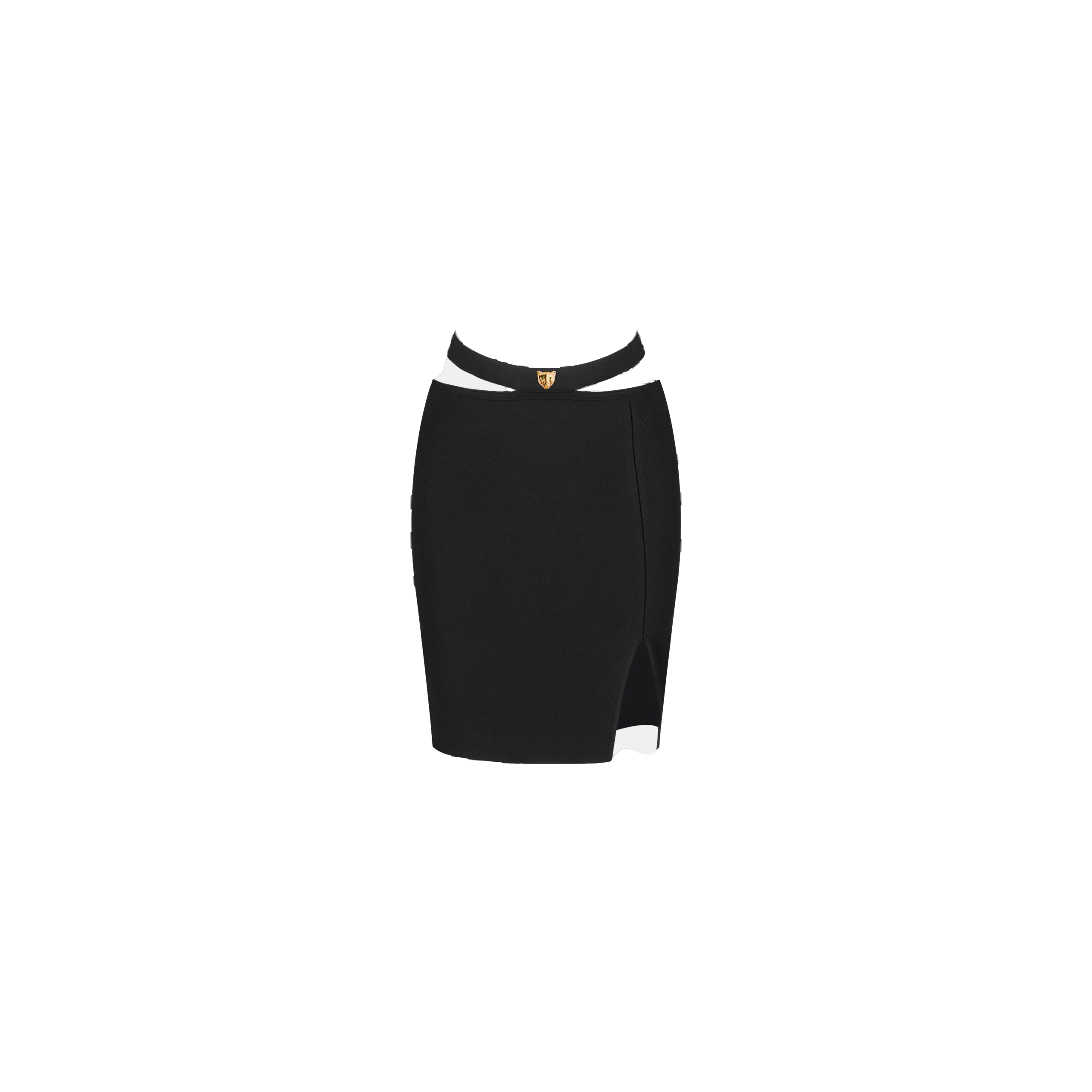 Daniele Morena Black Iconic Panther Mini Skirt