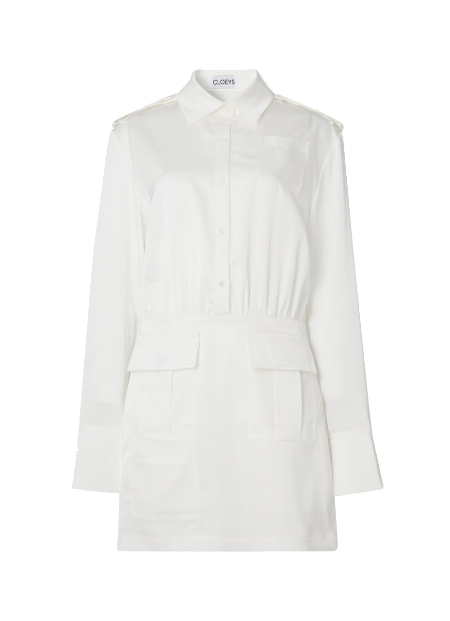 Cloeys Satin White Dress