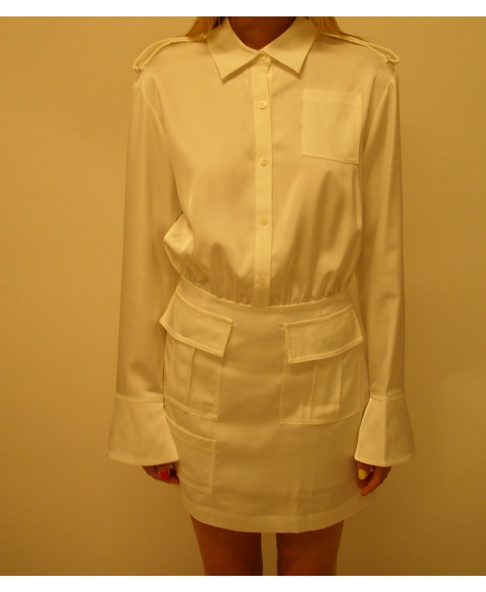 Satin white dress made by CLOEYS