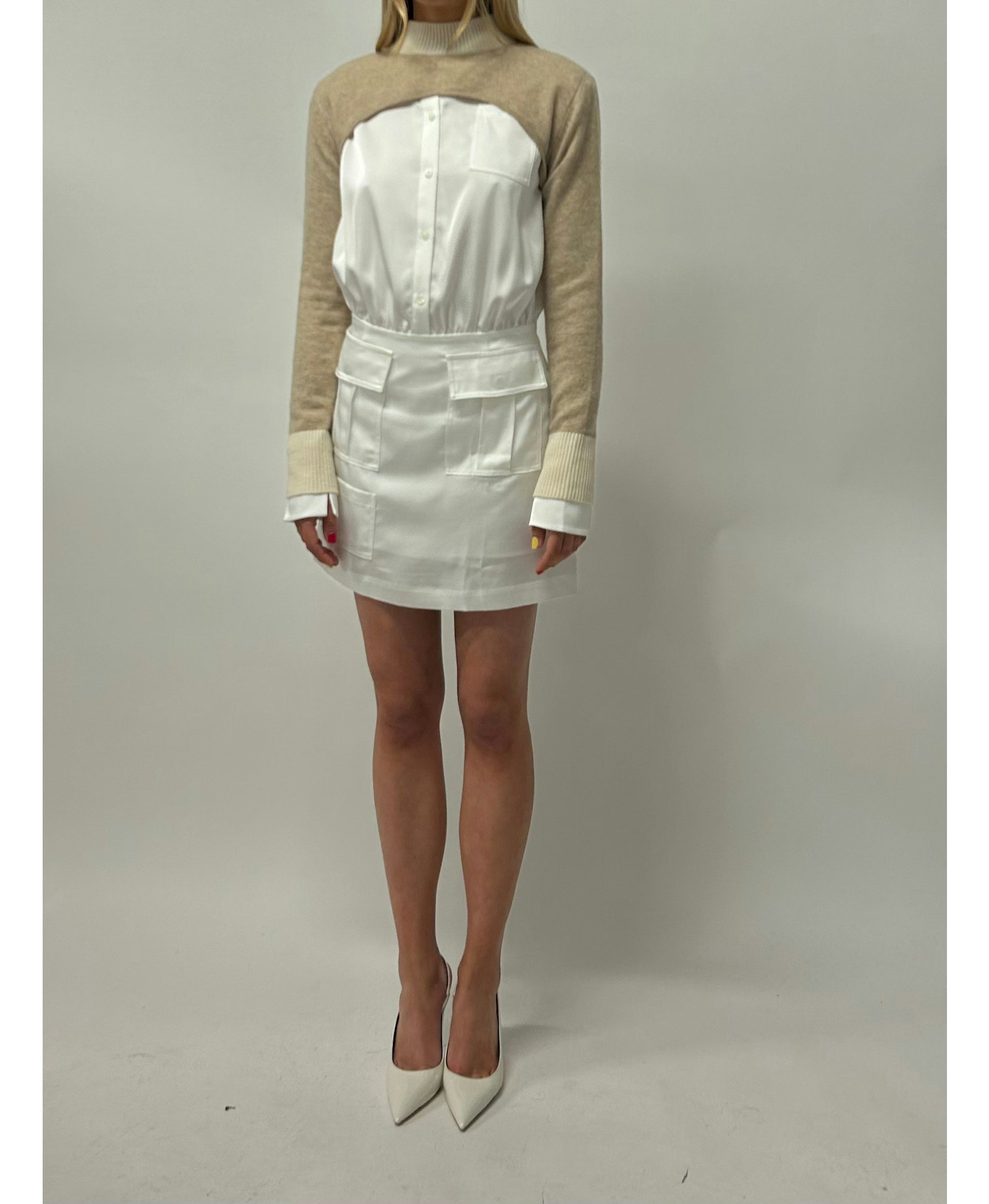 Satin white dress made by CLOEYS