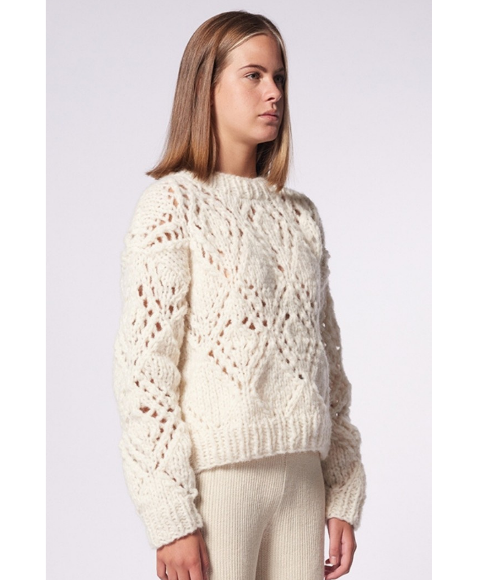 PUYTU sweater in White made by AYNI