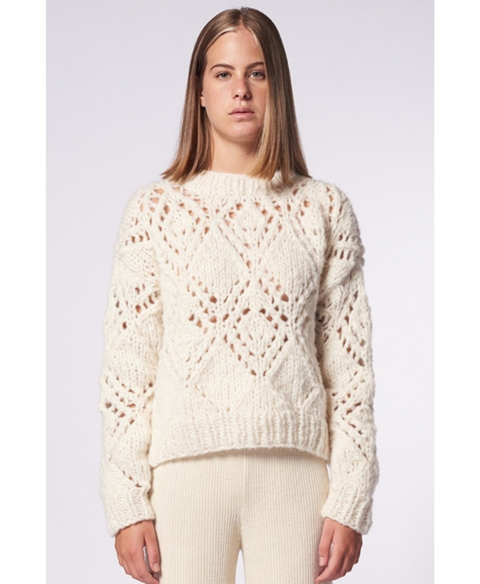 PUYTU sweater in White made by AYNI