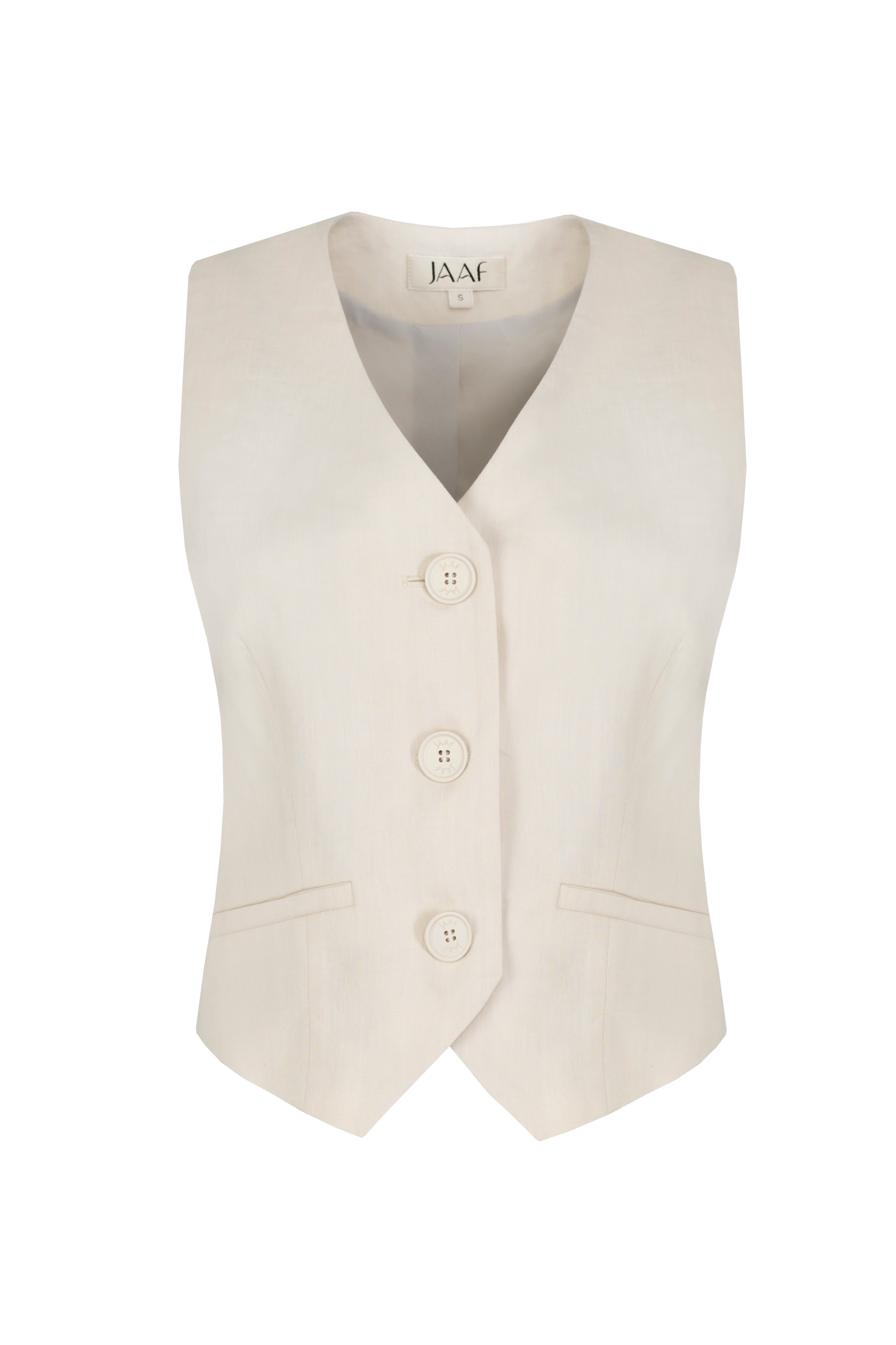 Shop Jaaf Tailored Vest Top In Sandy Beige