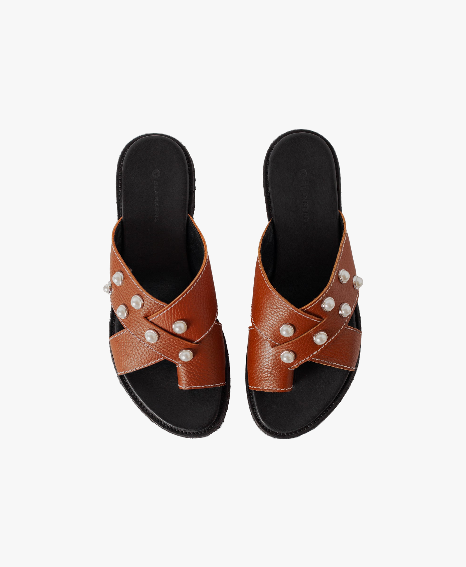 THE METTE BROWN ECO LEATHER WITH PEARLS made by Blankens