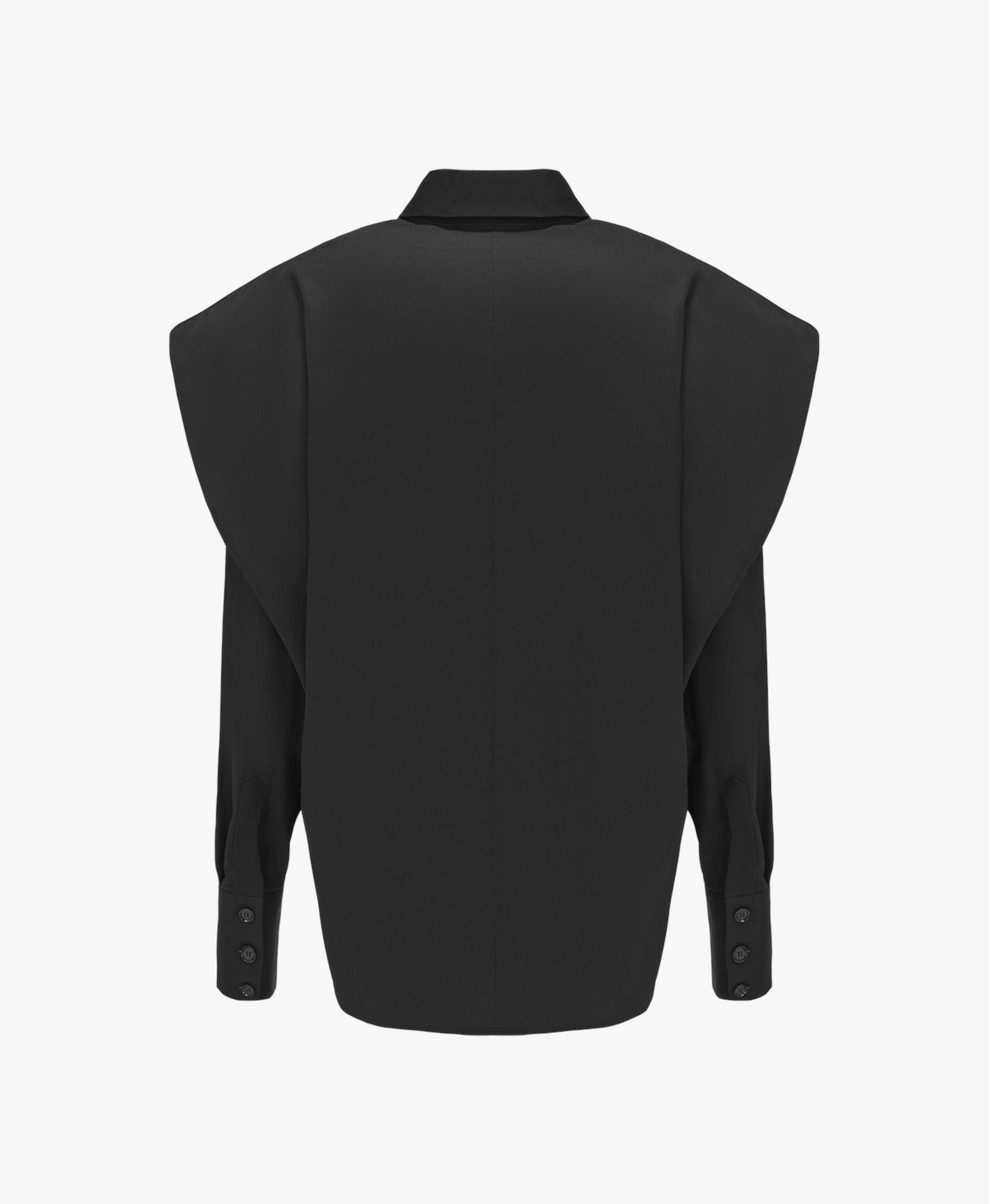 Shirt With Wide Shoulders Black made by YAVORSKA