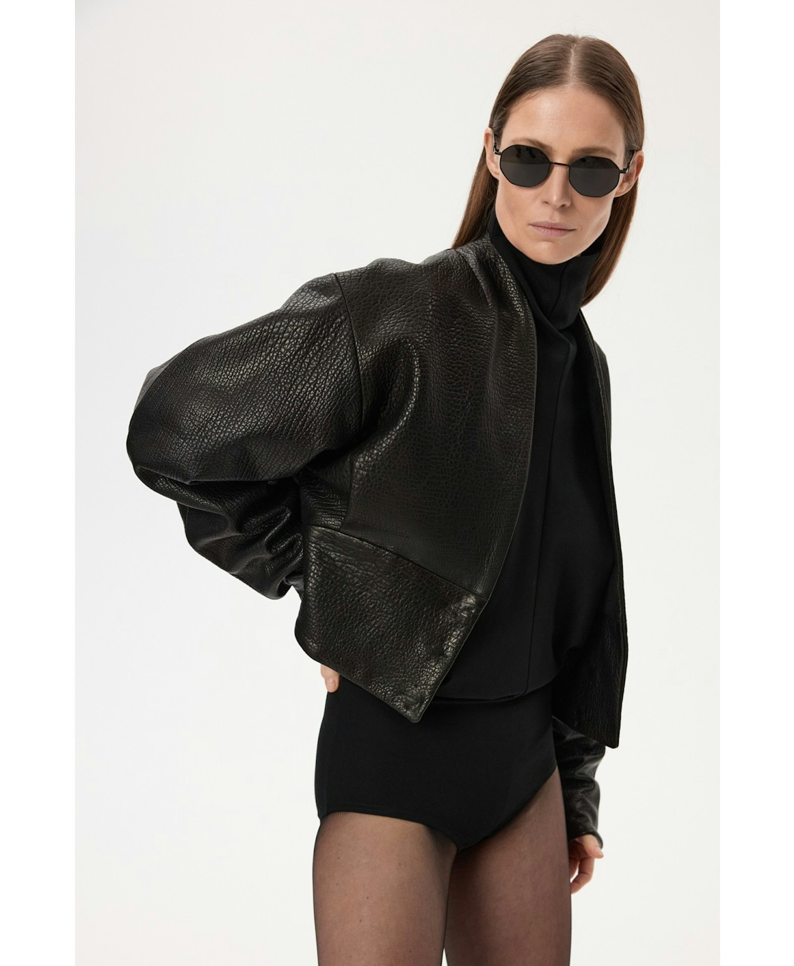 Short Leather Jacket made by YAVORSKA