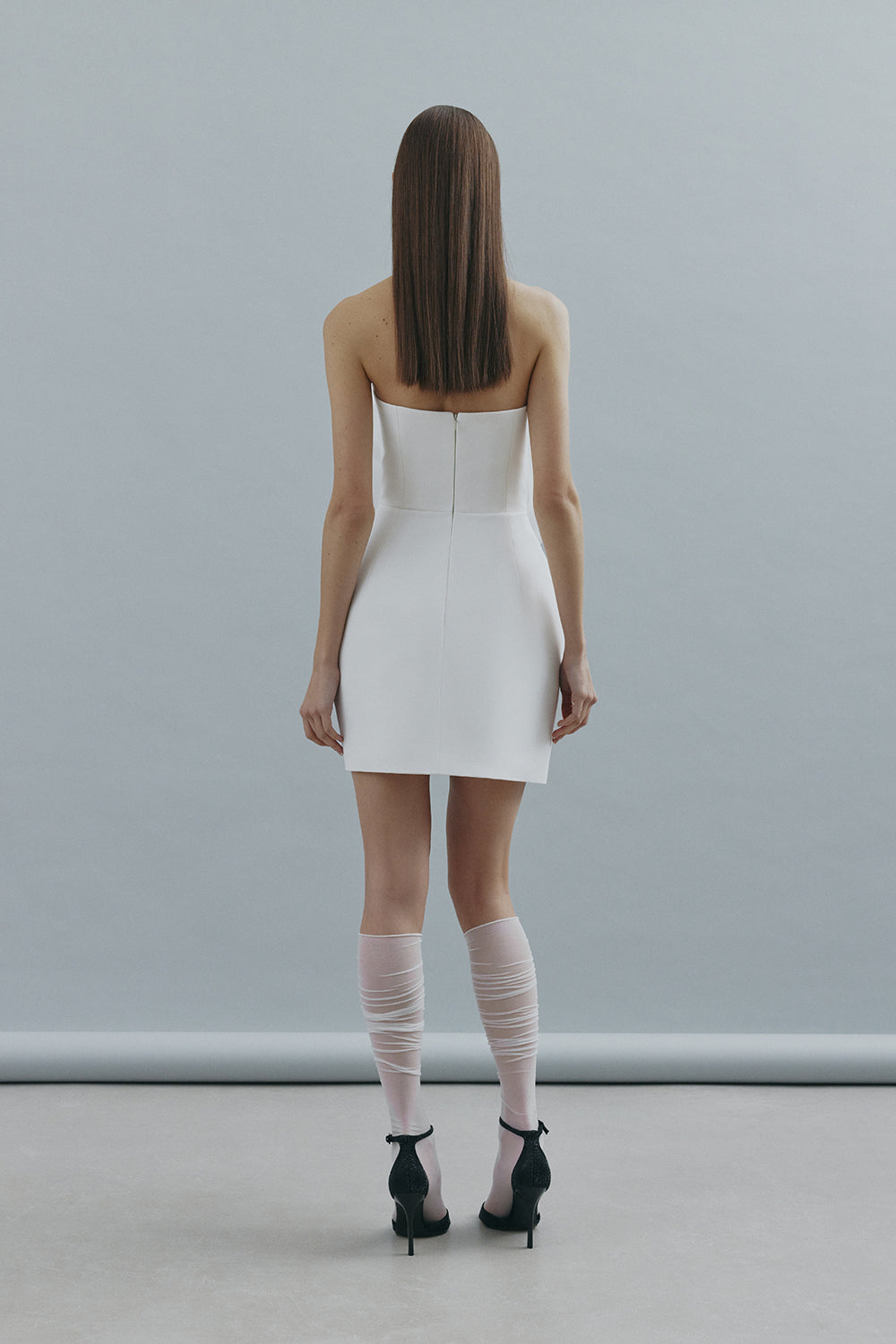 Shop Total White Mini Dress With A Bow