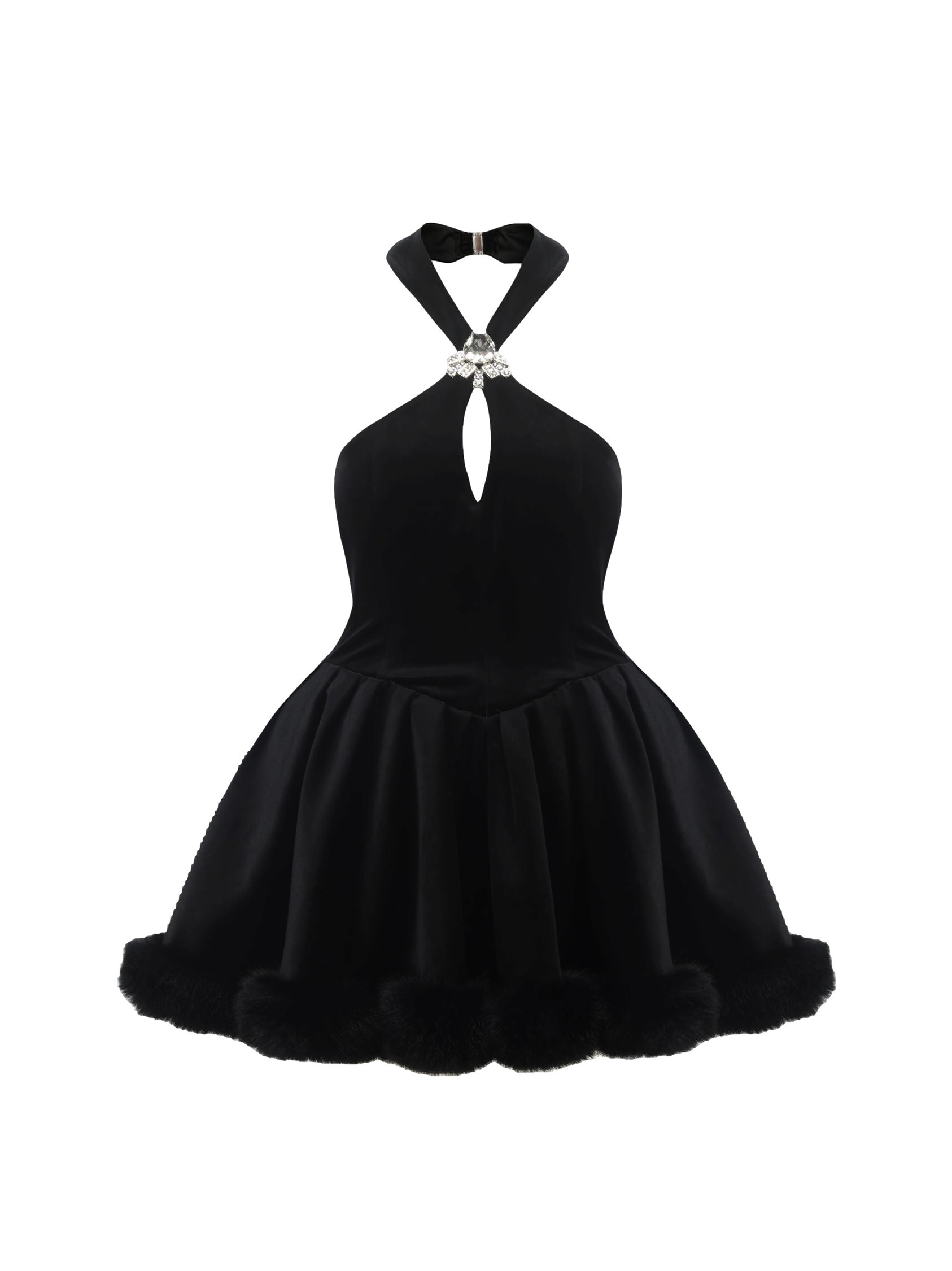 Nana Jacqueline Juliet Velvet Halter Dress (black)