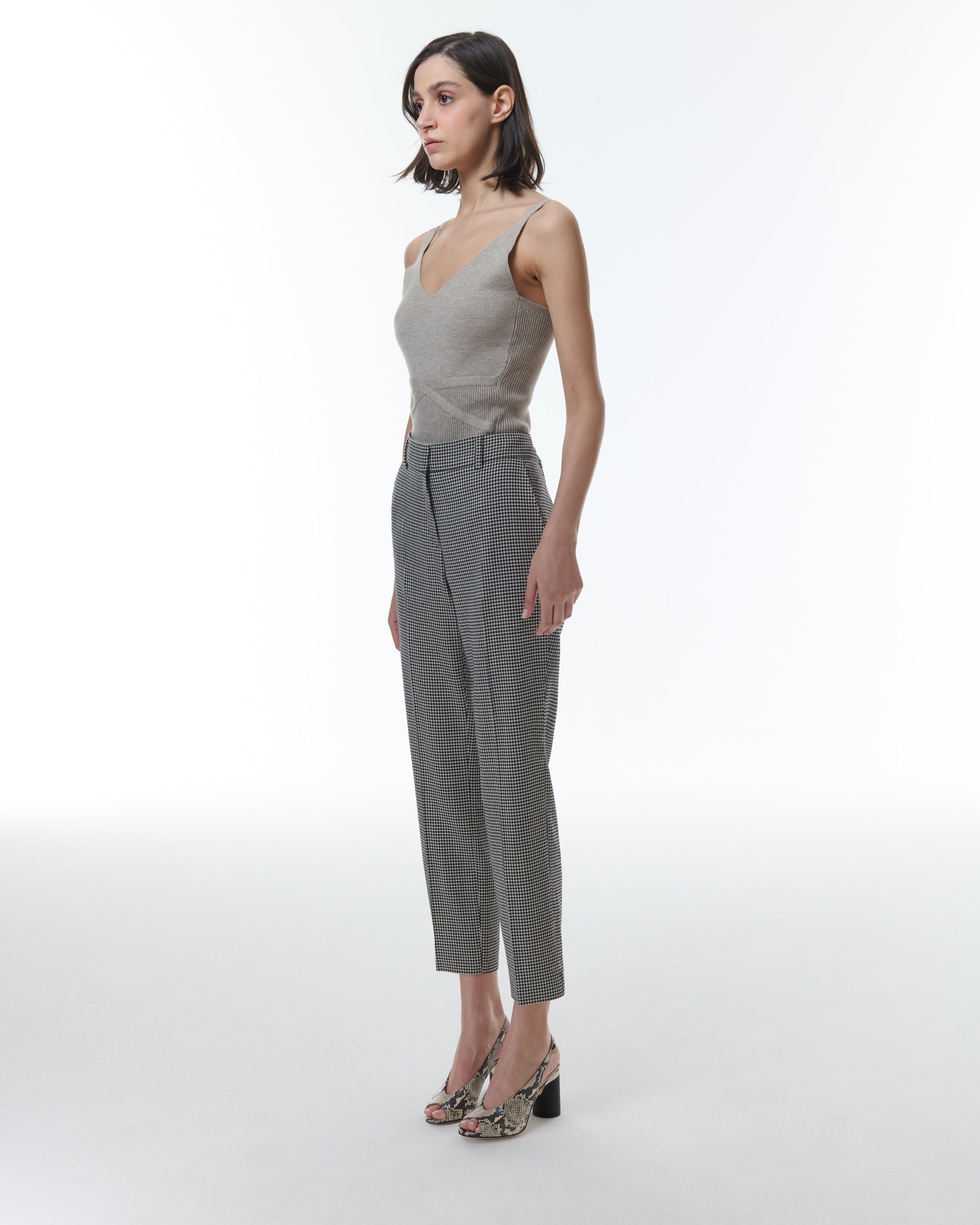 Shop Theo The Label Eris Baby Houndstooth Pant In Grey