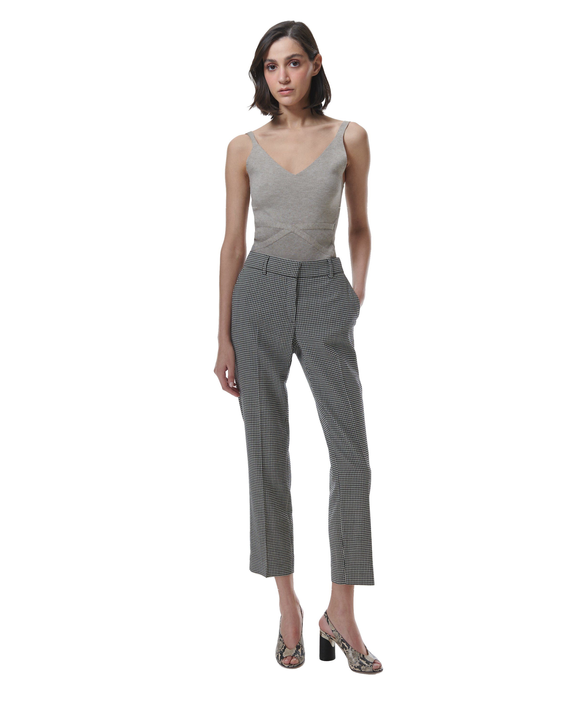 Shop Theo The Label Eris Baby Houndstooth Pant In Grey