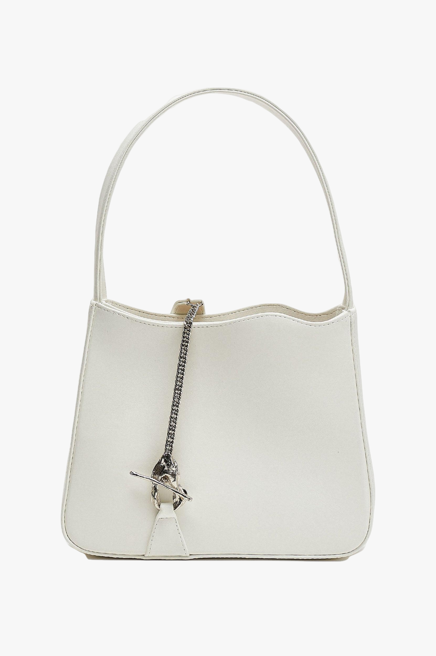 Aphrodite mini shoulder bag in white leather