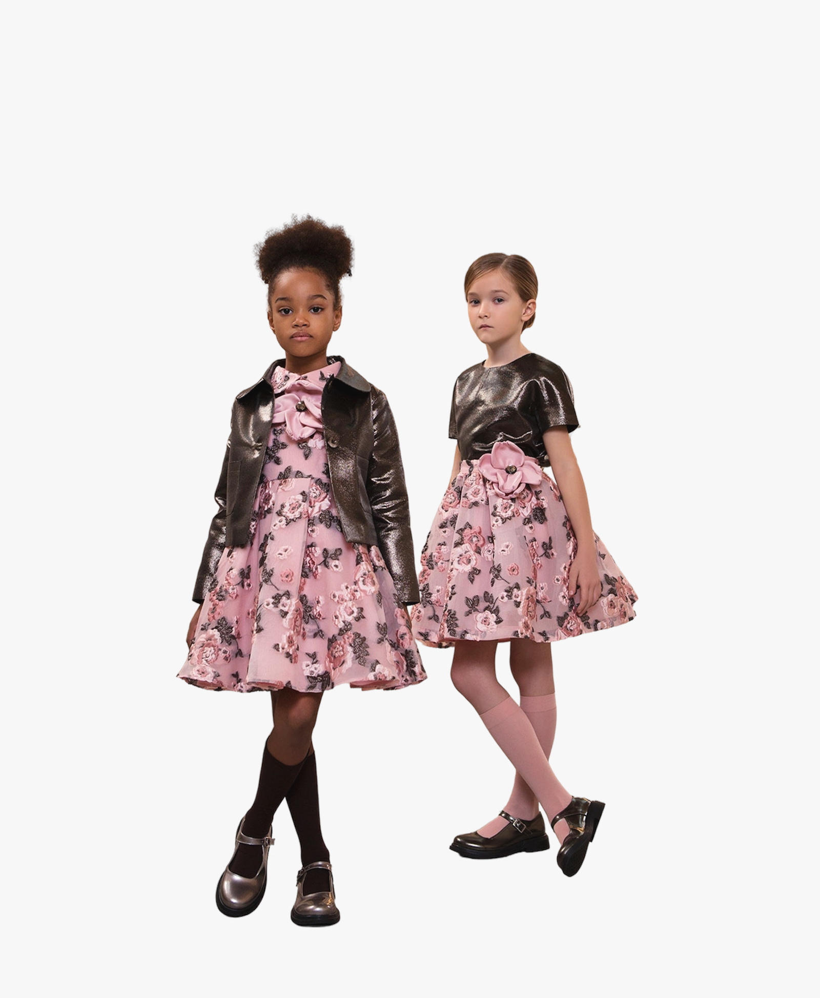 Jacquard Flowers Girls Outfit | 2 Pieces made by Mama Luma