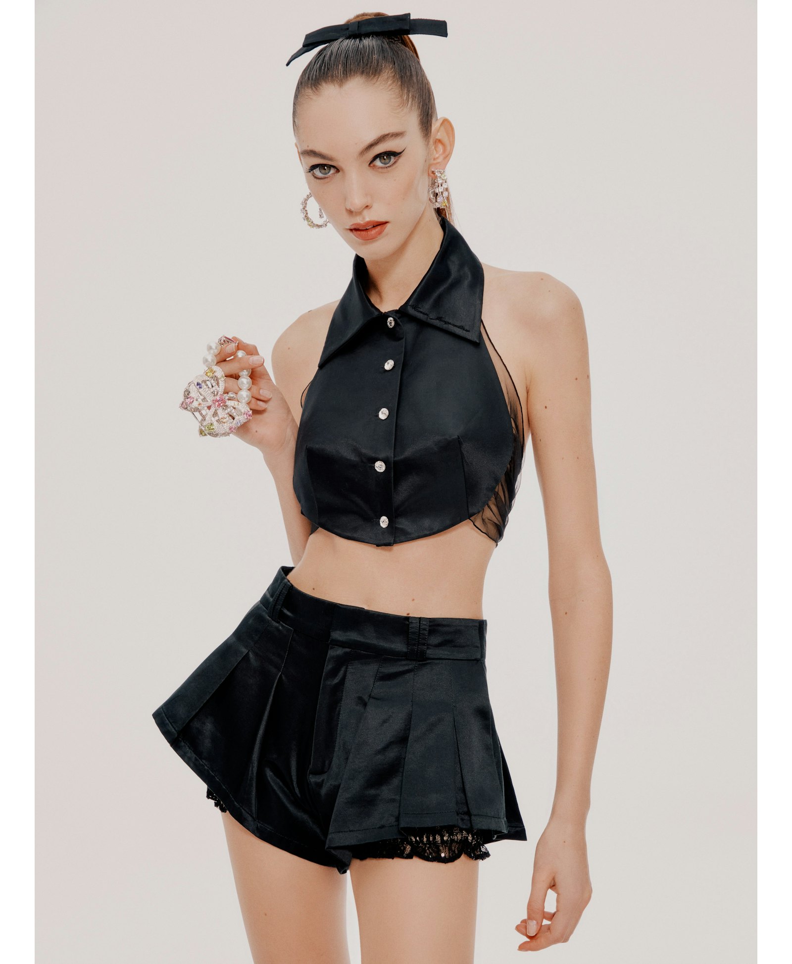 Black Milan Shorts in Black made by Nana Jacqueline