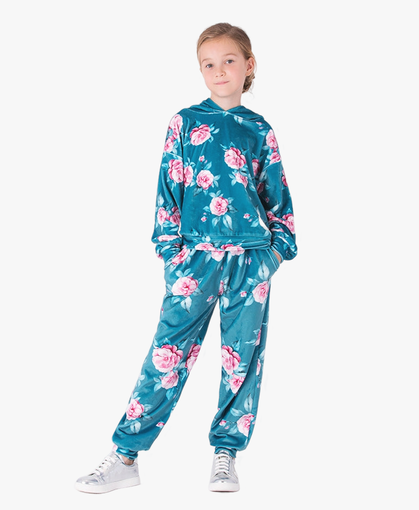 Cozy Floral Girls Tracksuit | 2 Pieces made by Mama Luma