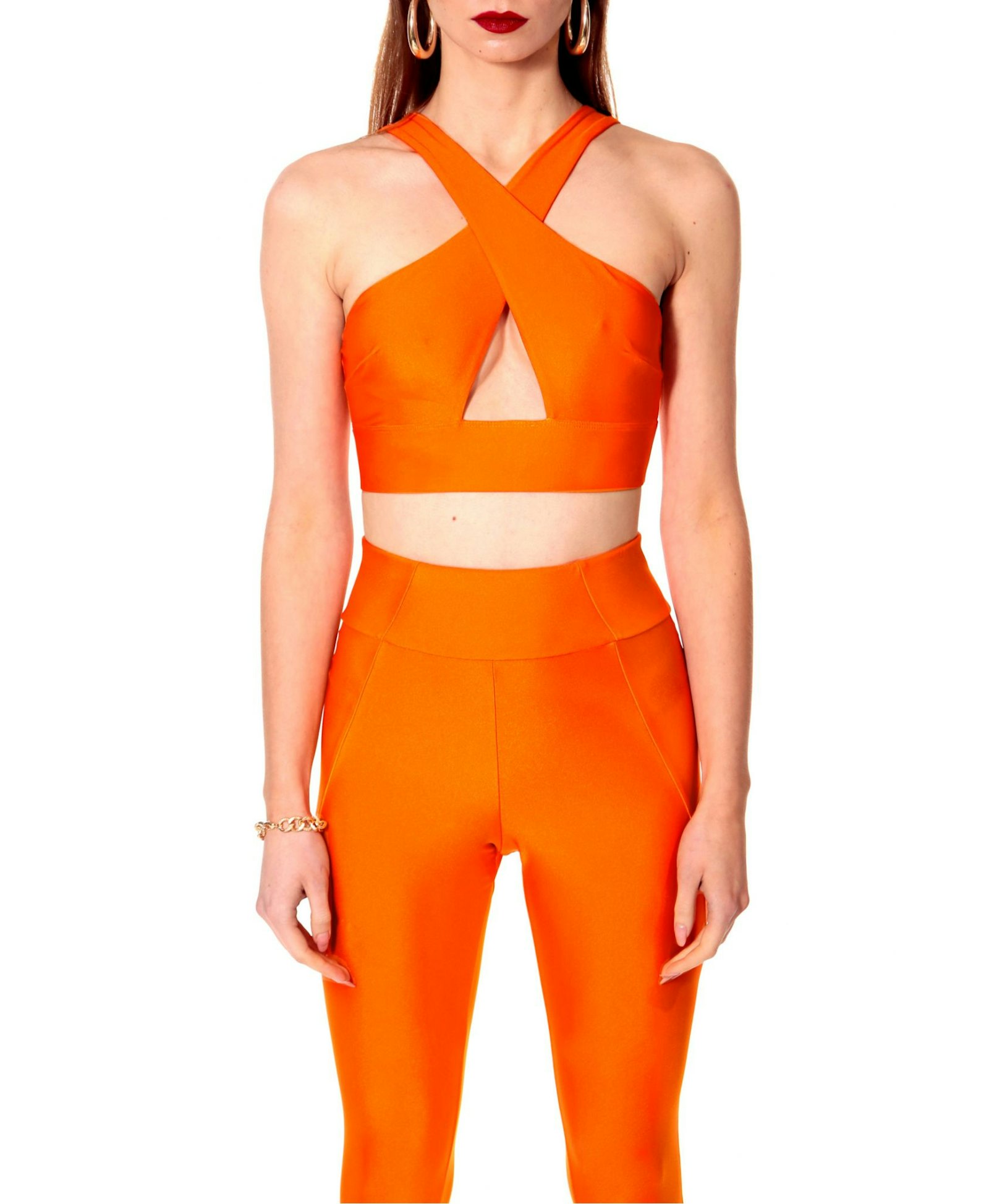 Top Isla Neon Orange made by HALEWSKI