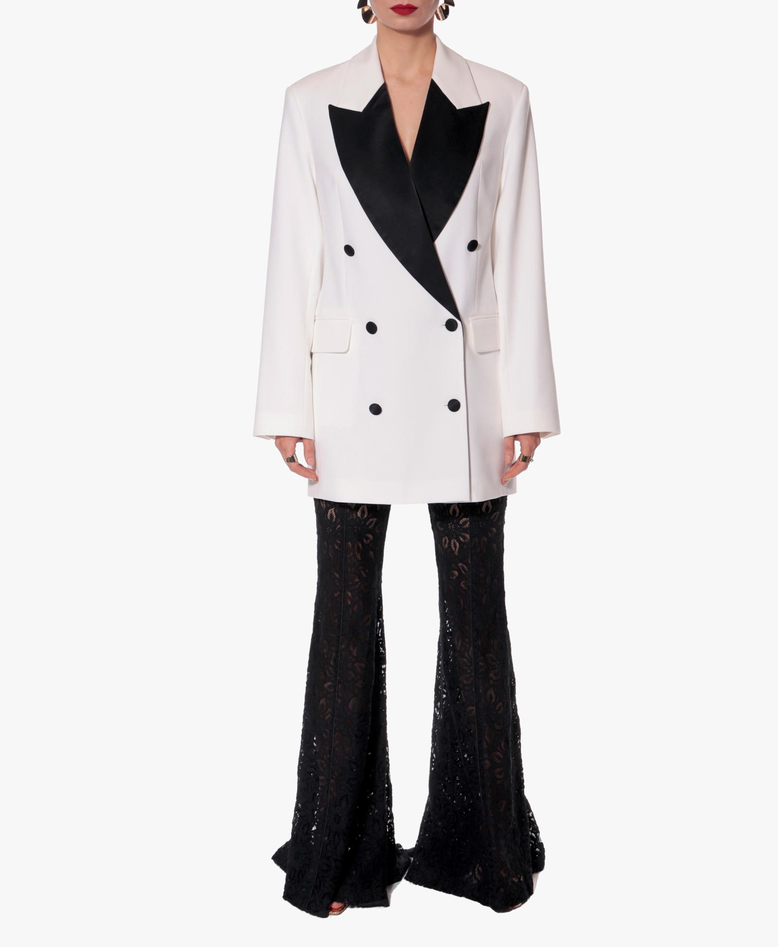 Blazer Dress Morgana Black And White made by HALEWSKI