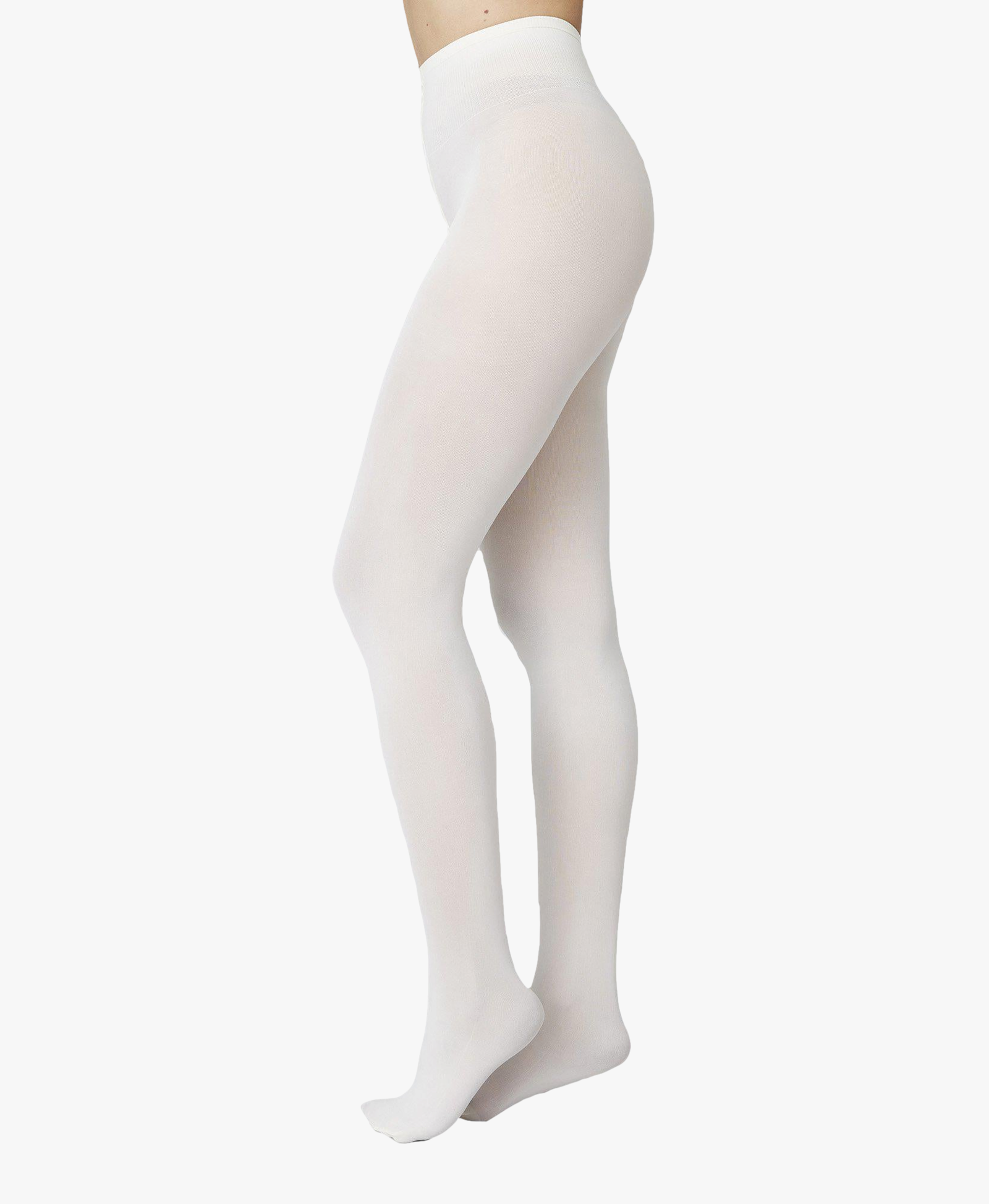 Olivia Premium Tights in White made by Swedish Stockings