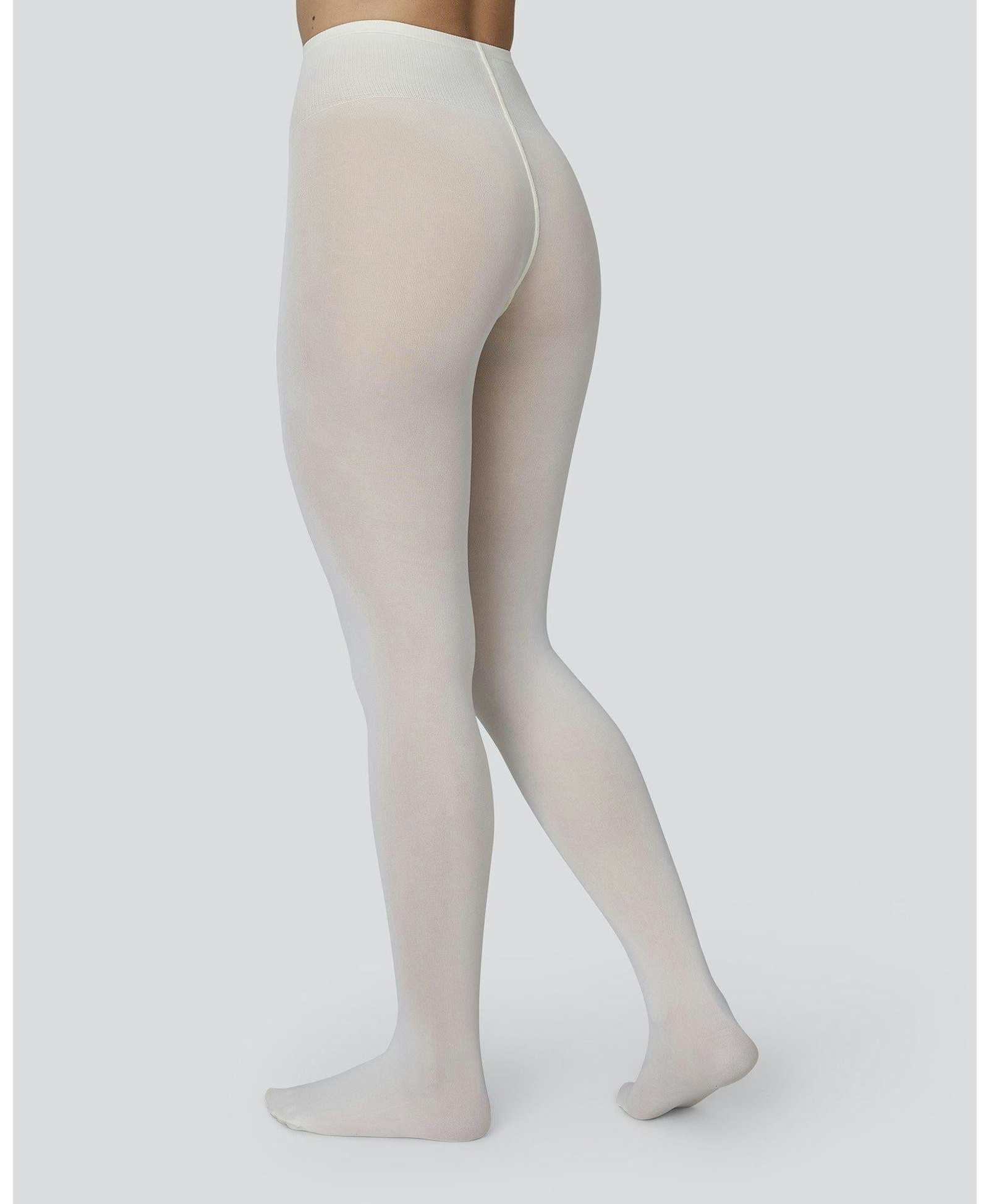 Olivia Premium Tights in White made by Swedish Stockings