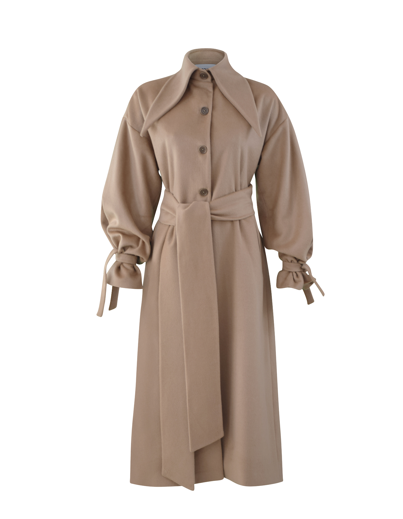 Maet Marlowe Long Cashmere Coat In Beige In Brown