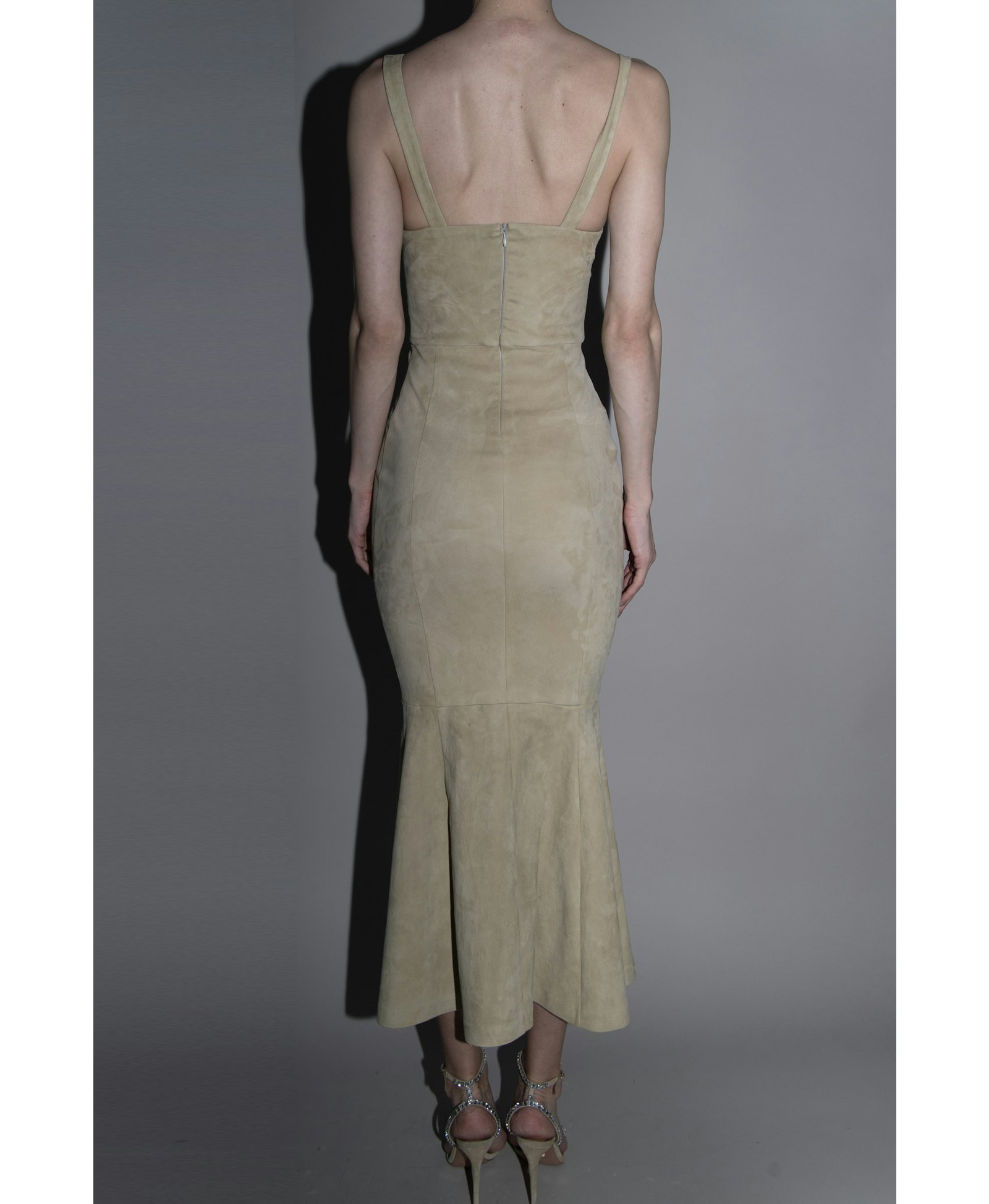 SUEDE MIDI DRESS in Beige made by Vestiaire d'un Oiseau Libre