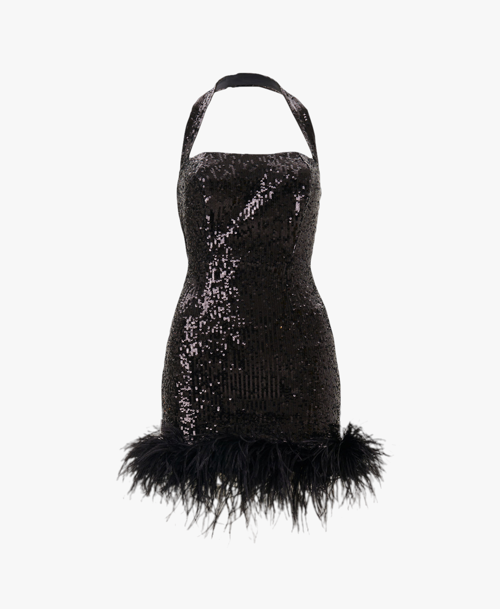 Elia Black Sequined Mini Dress made by Lora Istanbul