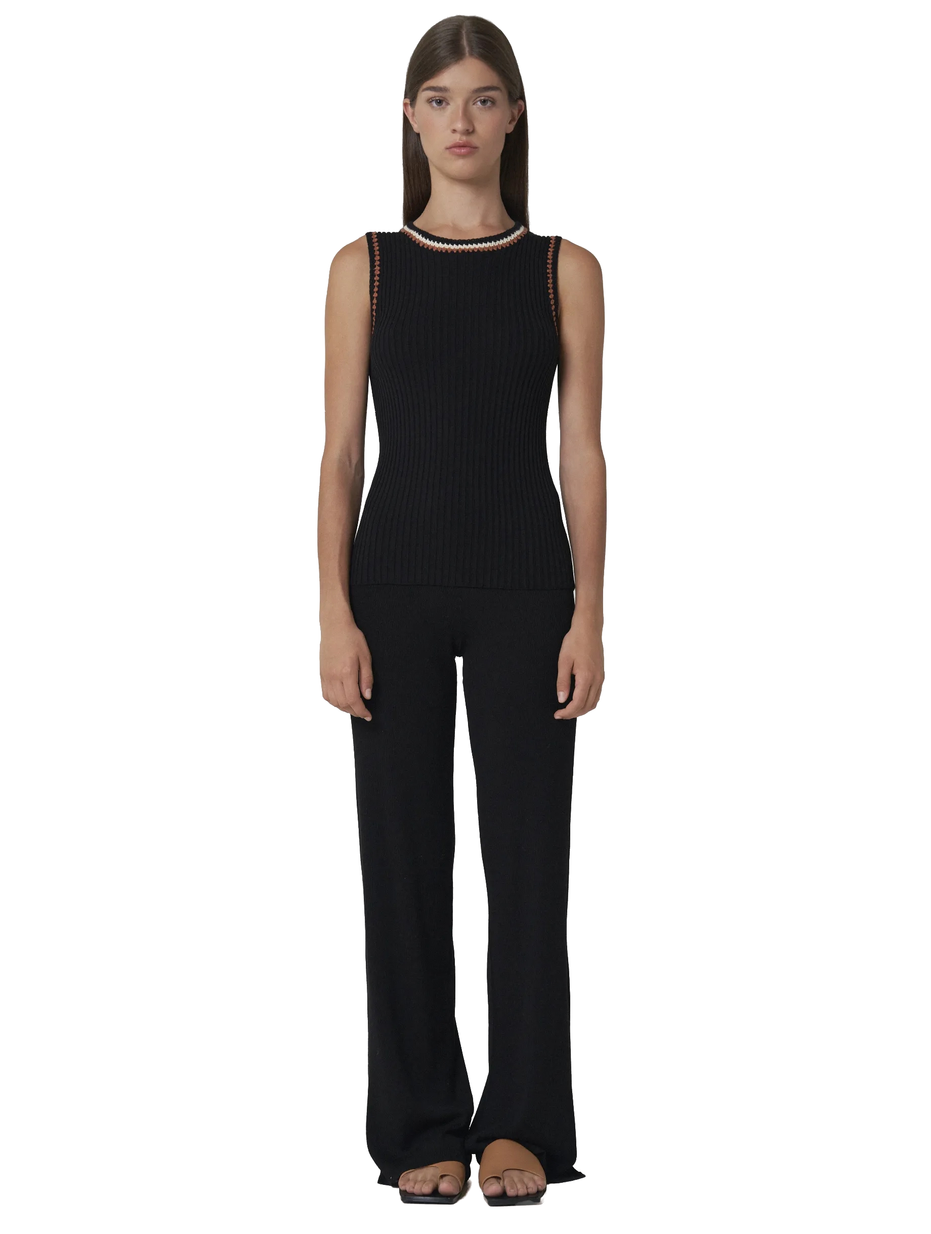 Shop Leap Concept Dalila Tencel Knitted Tank In Black