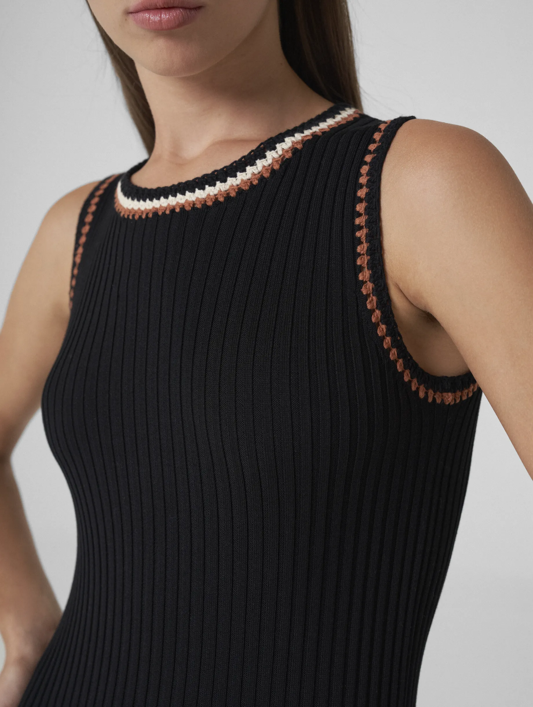 Shop Leap Concept Dalila Tencel Knitted Tank In Black