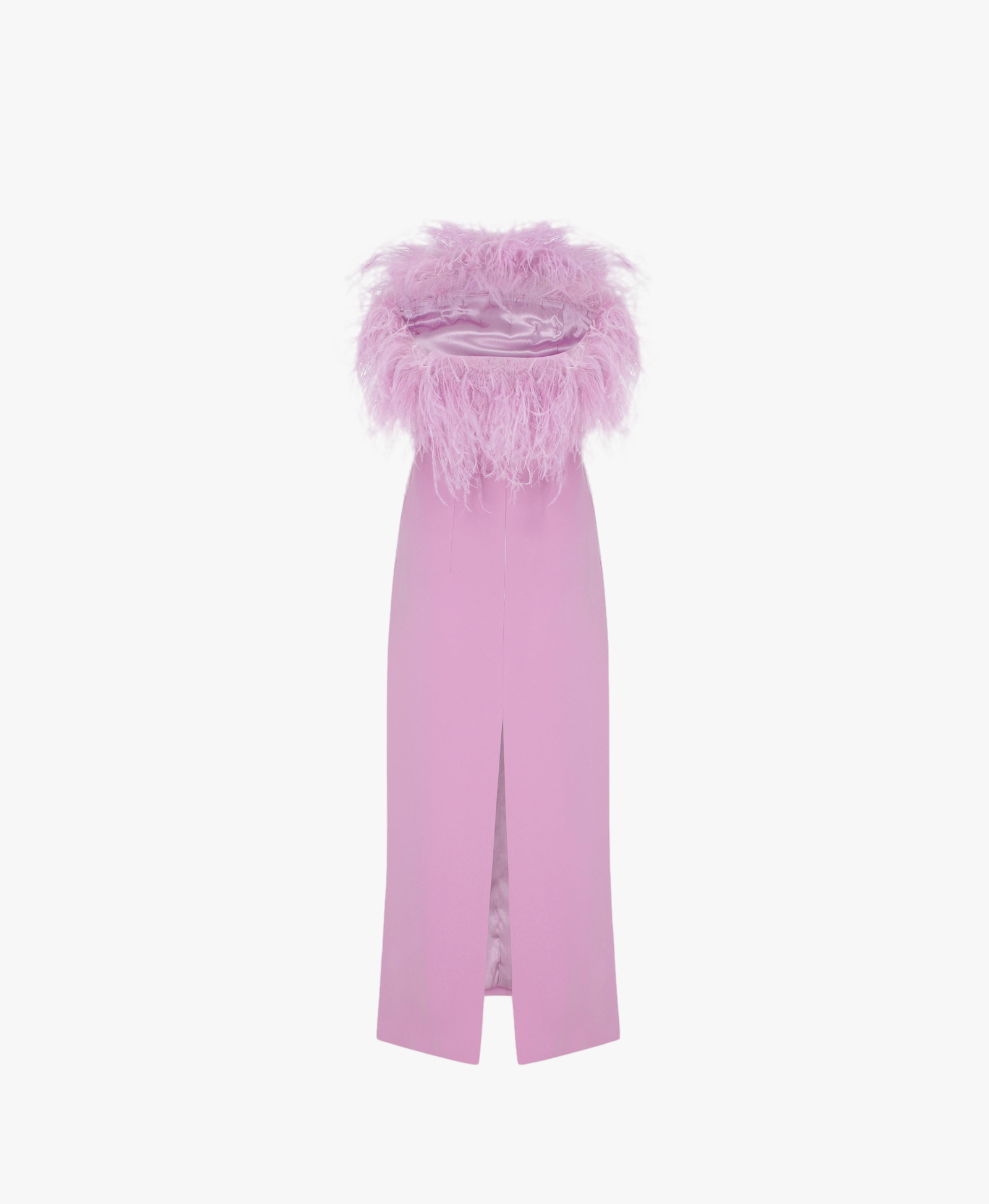 Alanis - Strapless Midi Dress with Feathers made by ILA