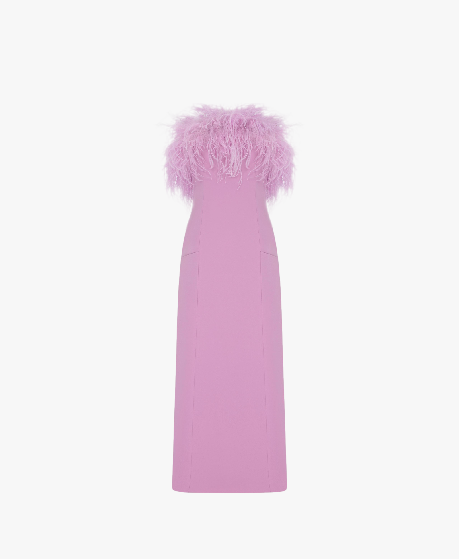 Alanis - Strapless Midi Dress with Feathers made by ILA