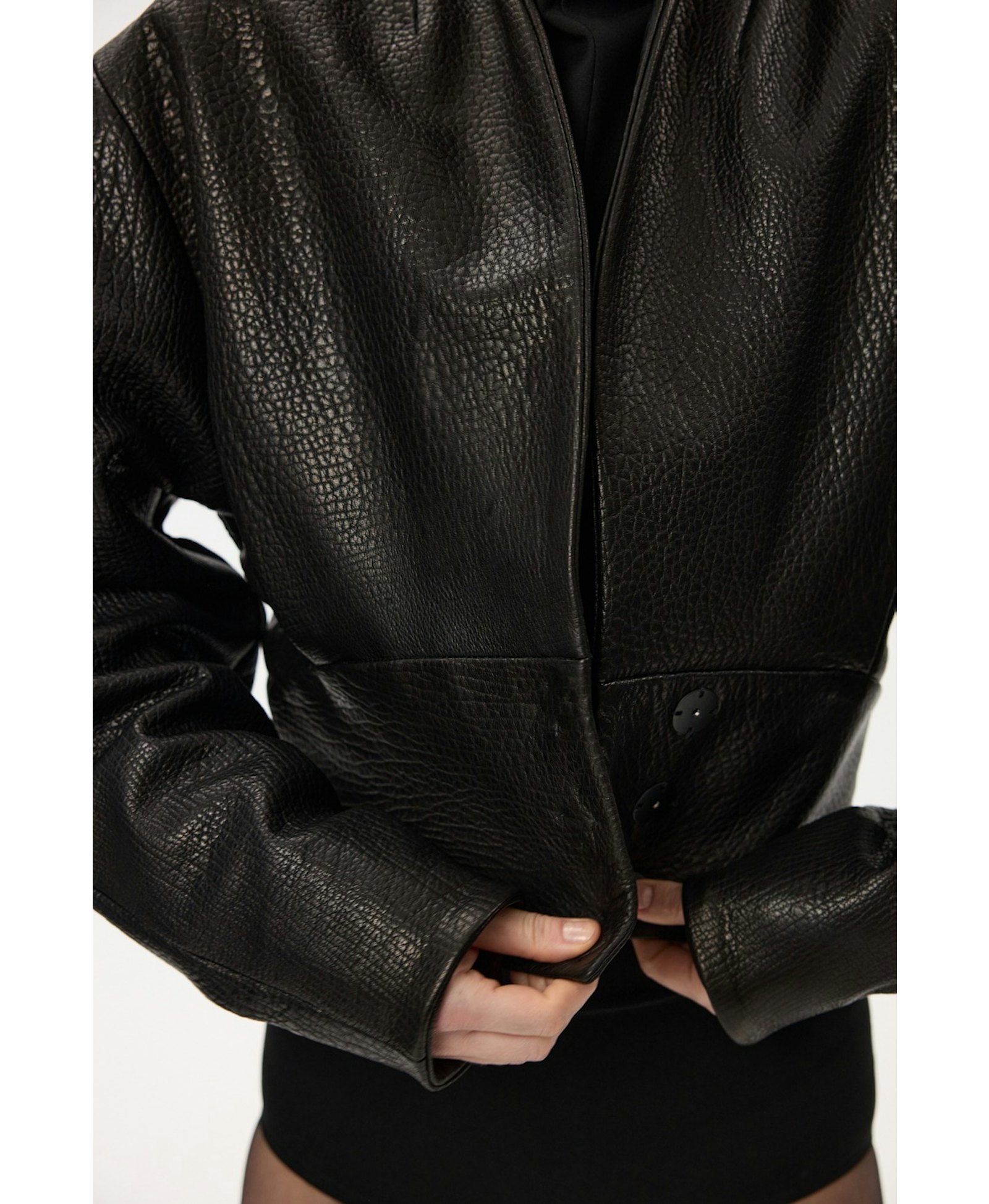 Short Leather Jacket made by YAVORSKA